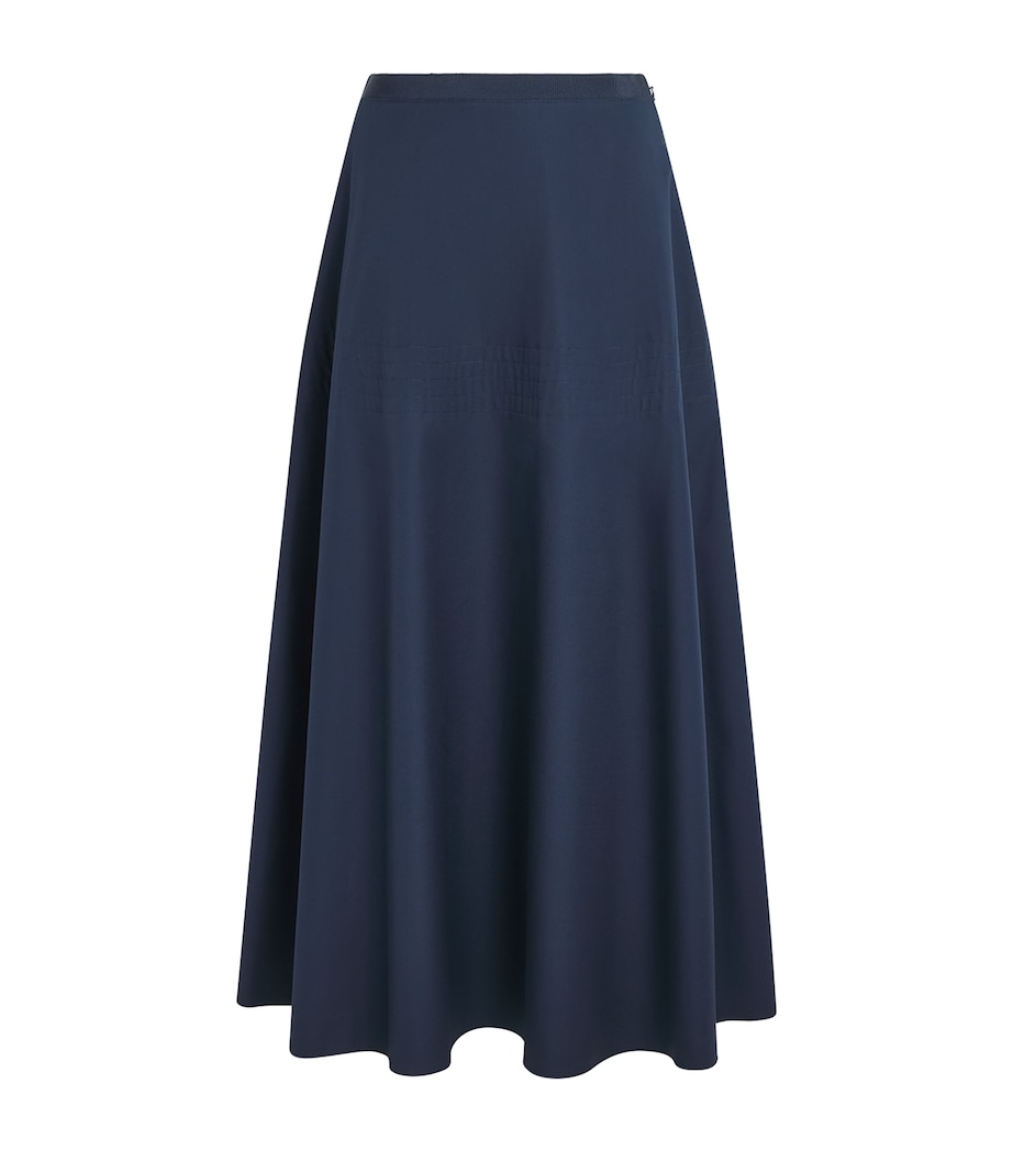 FFORME Womens Cotton-Silk Deeta Maxi Skirt Dark Navy Image 1