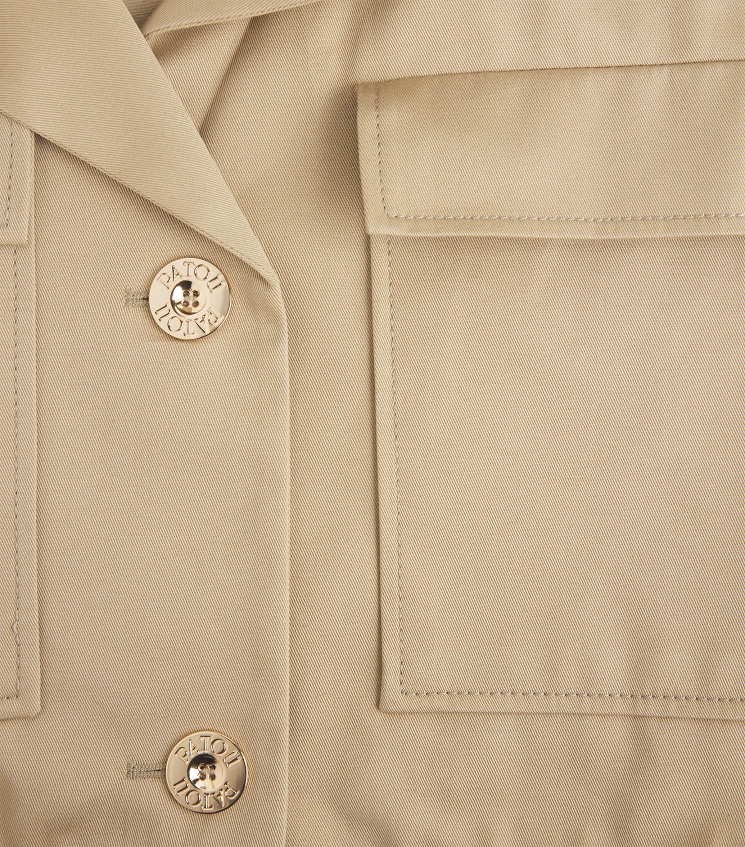 Organic Cotton Gabardine Cropped Jacket 093S SAND Image 5