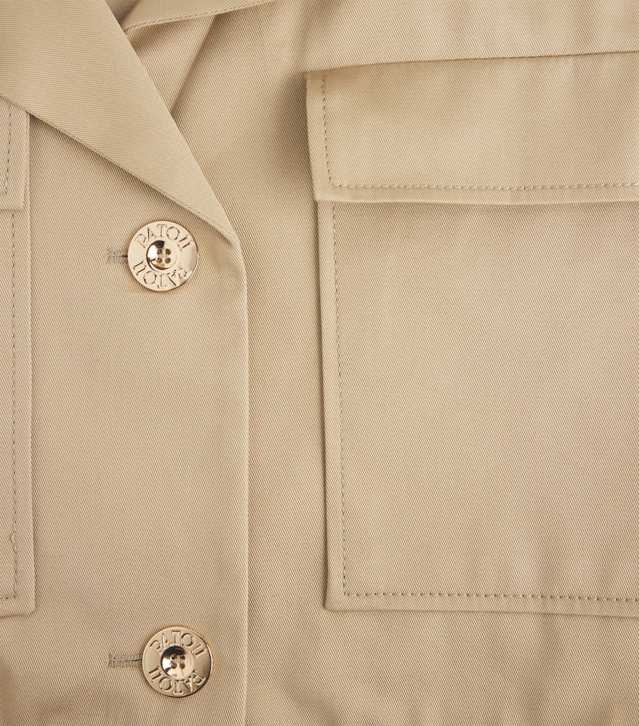 Organic Cotton Gabardine Cropped Jacket 093S SAND Image 5