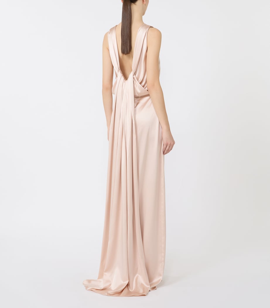 Max Mara Womens Silk Maxi Dress Powder Image 3