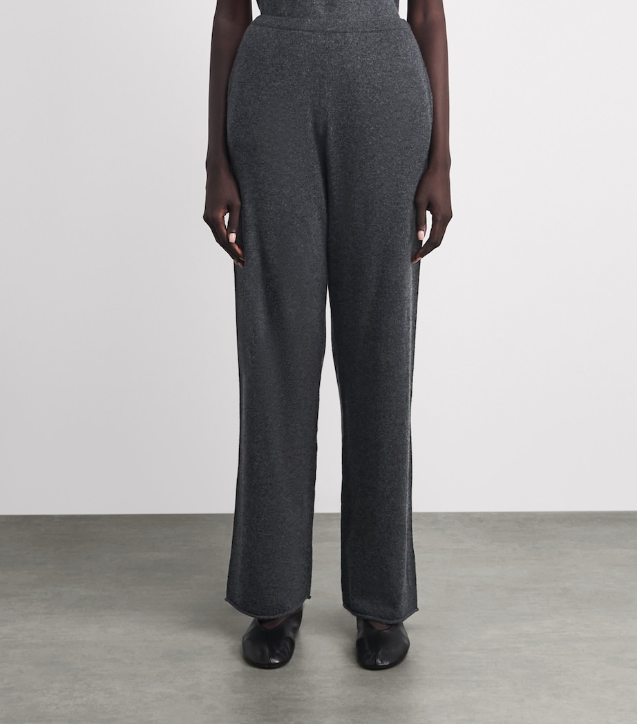MM Womens Virgin Wool-Cashmere Trousers Dark Grey Image 4