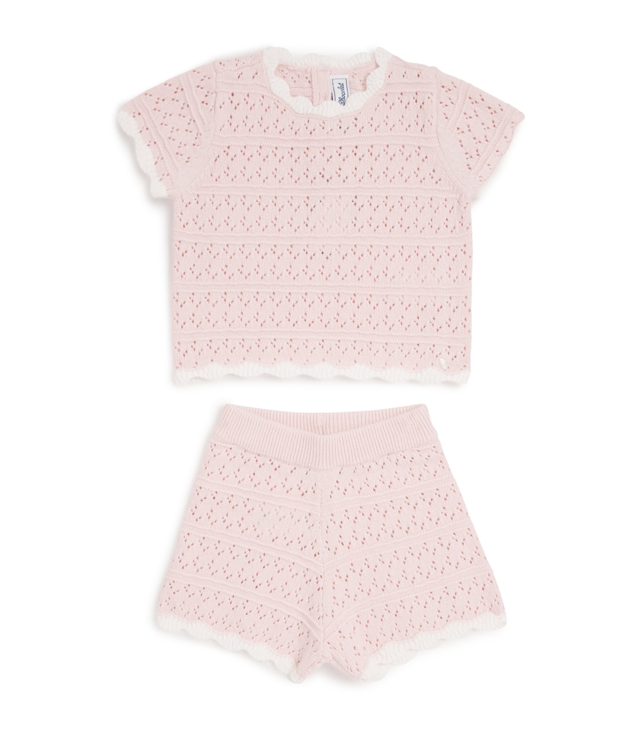 Cotton Crochet Top and Shorts Set (3 Months-4 Years) 31ROSE PÂLE Image 1