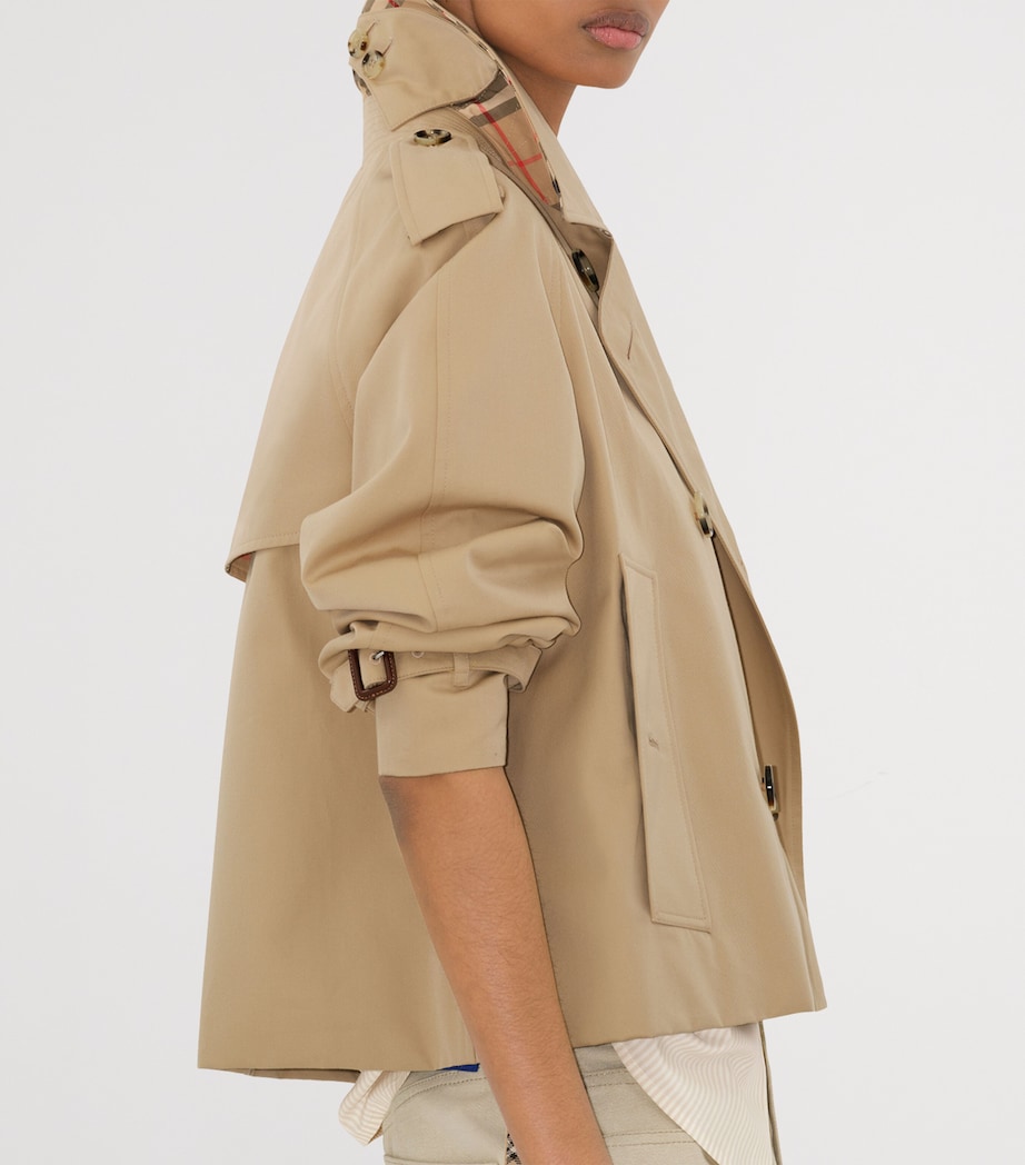 Gabardine Cropped Trench Jacket HONEY Image 5