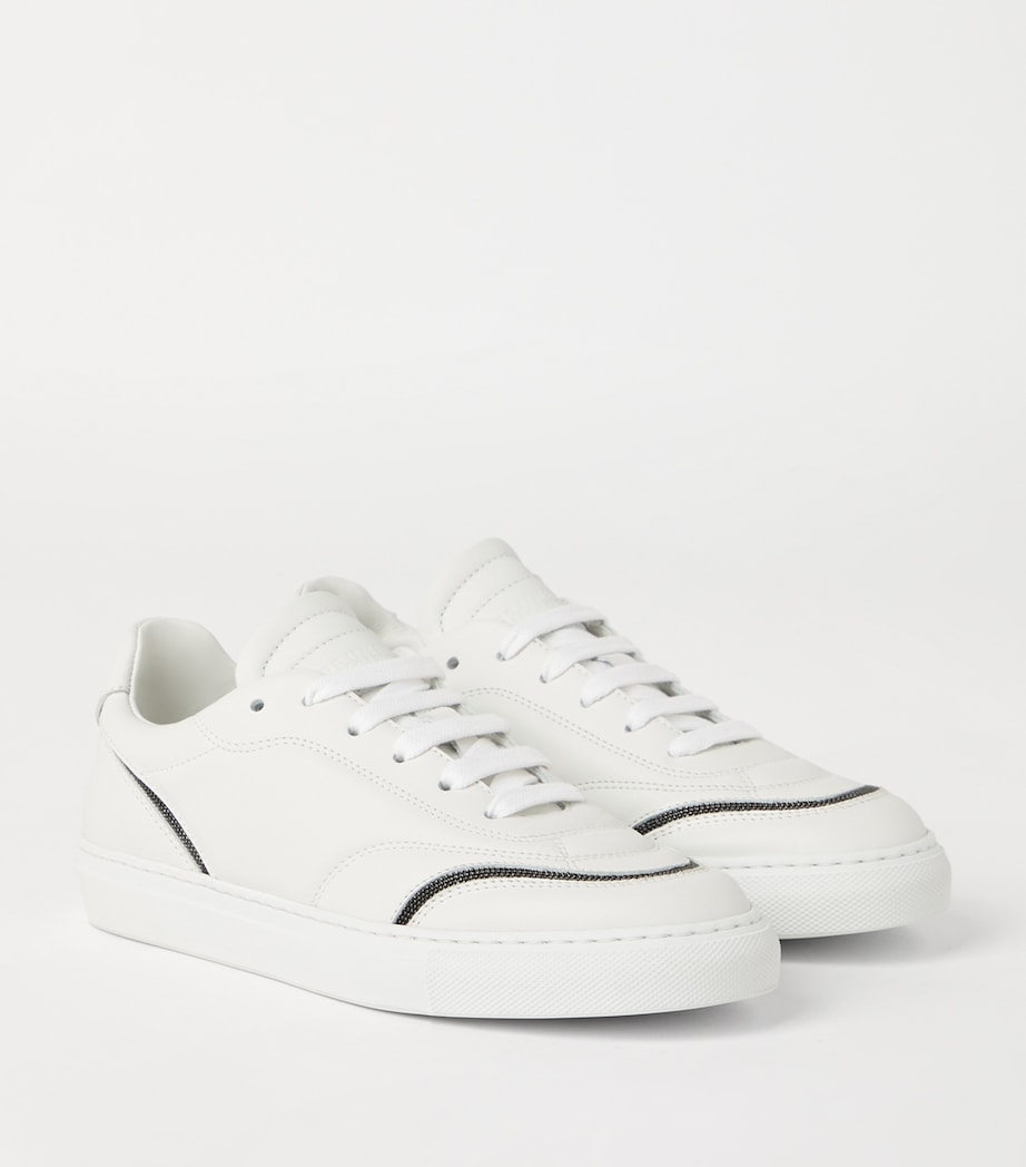 Leather Monili-Trim Sneakers C7592 Image 3