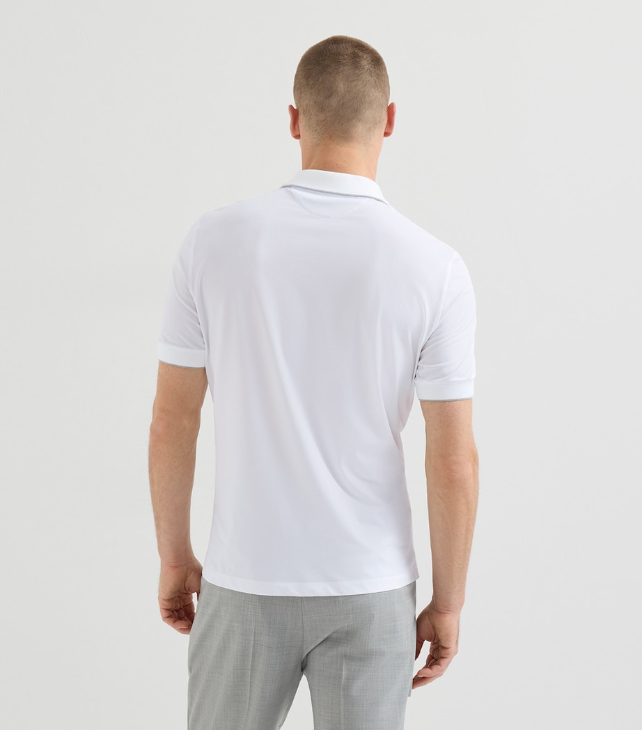 Brunello Cucinelli Mens Technical Crest Zip-Up Polo Shirt Image 3