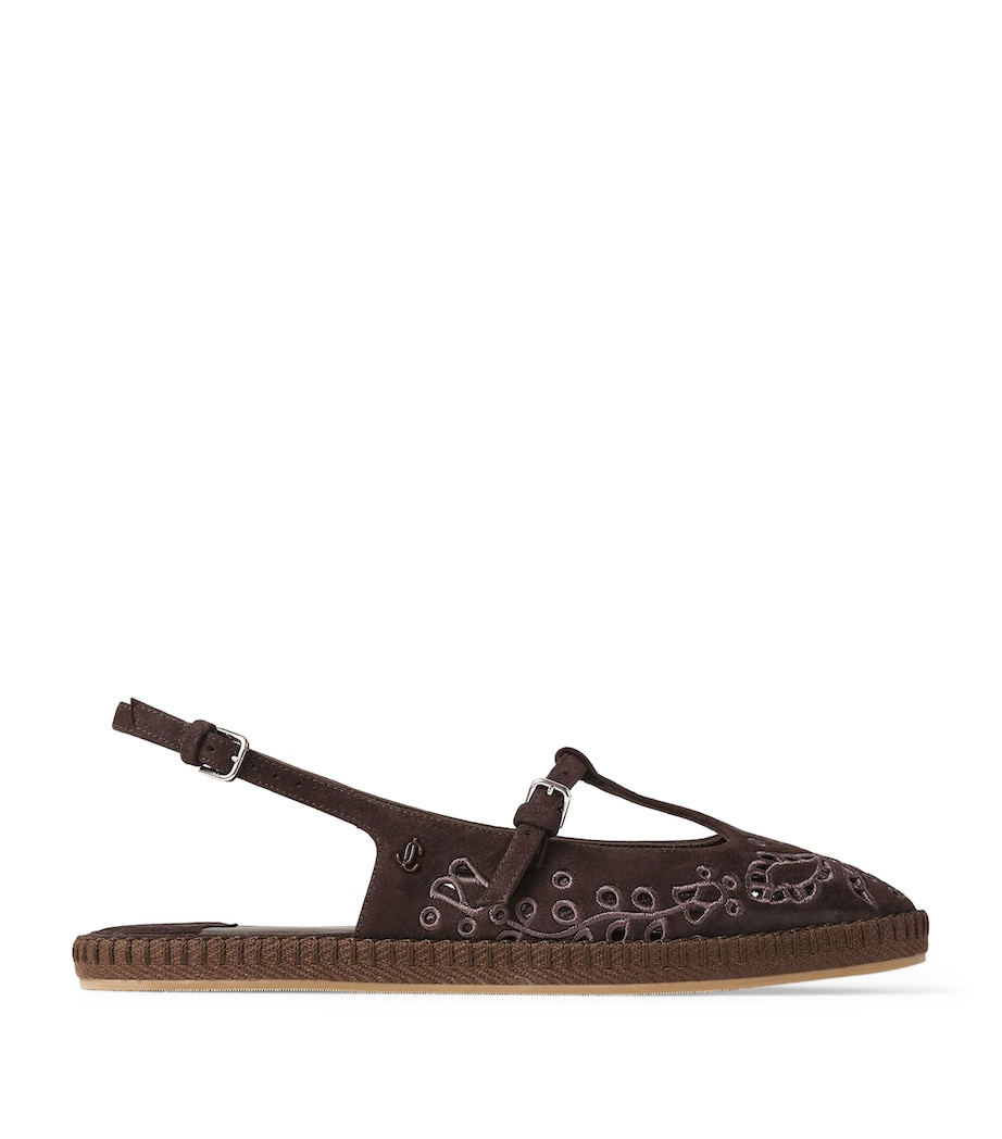 Aimee Suede Slingback Espadrille Flats CHOCOLATE Image 1