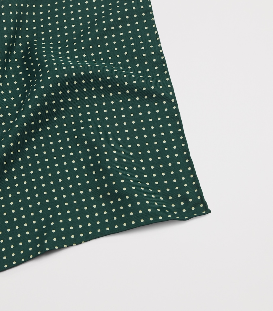 Mulberry Silk Polka Dot Pocket Square 311EMERALD Image 3