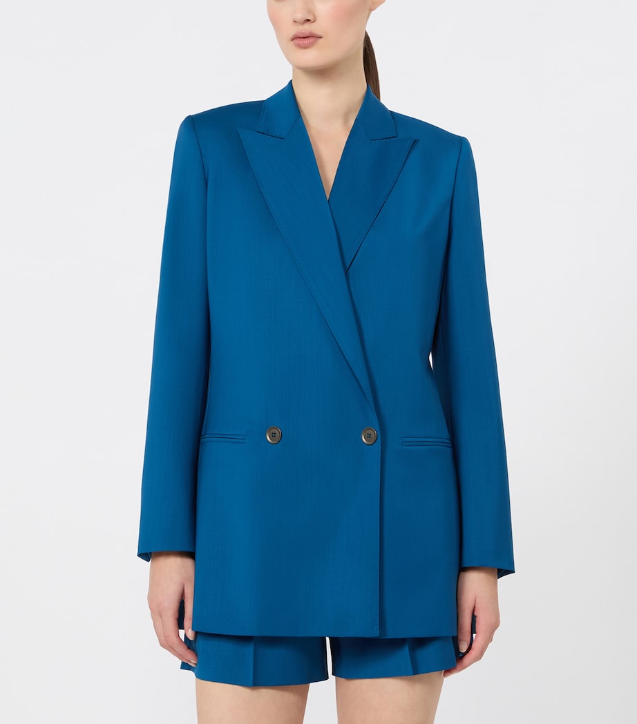 Max Mara Womens Virgin Wool Blazer Navy Image 3