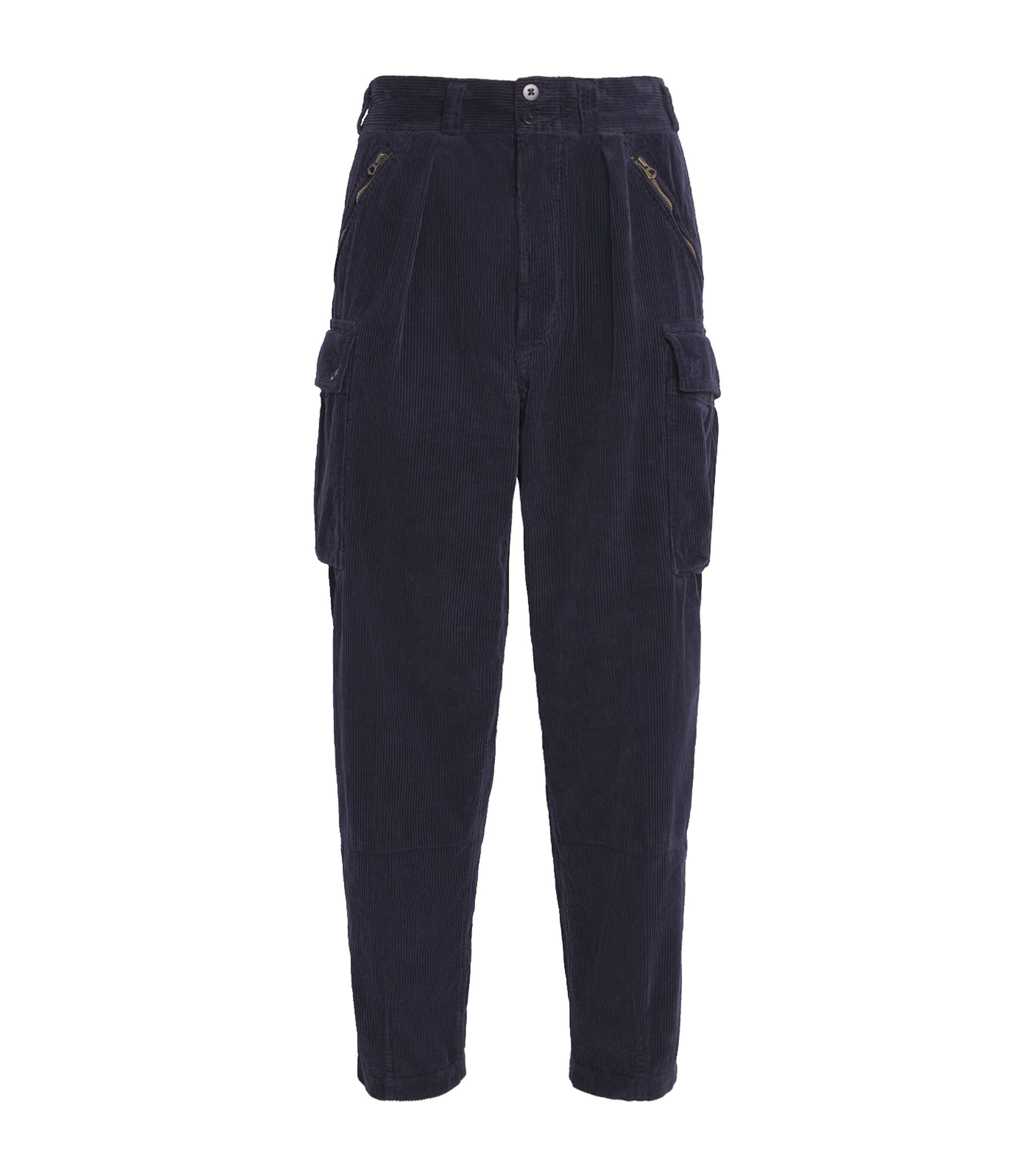 Polo Ralph Lauren Mens Cotton Corduroy Cargo Trousers Navy Image 1