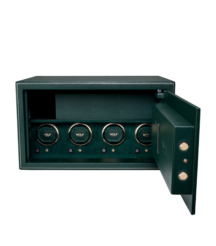 Vegan Leather 4-Piece The Den Watch Winder Safe GREEN Image 3