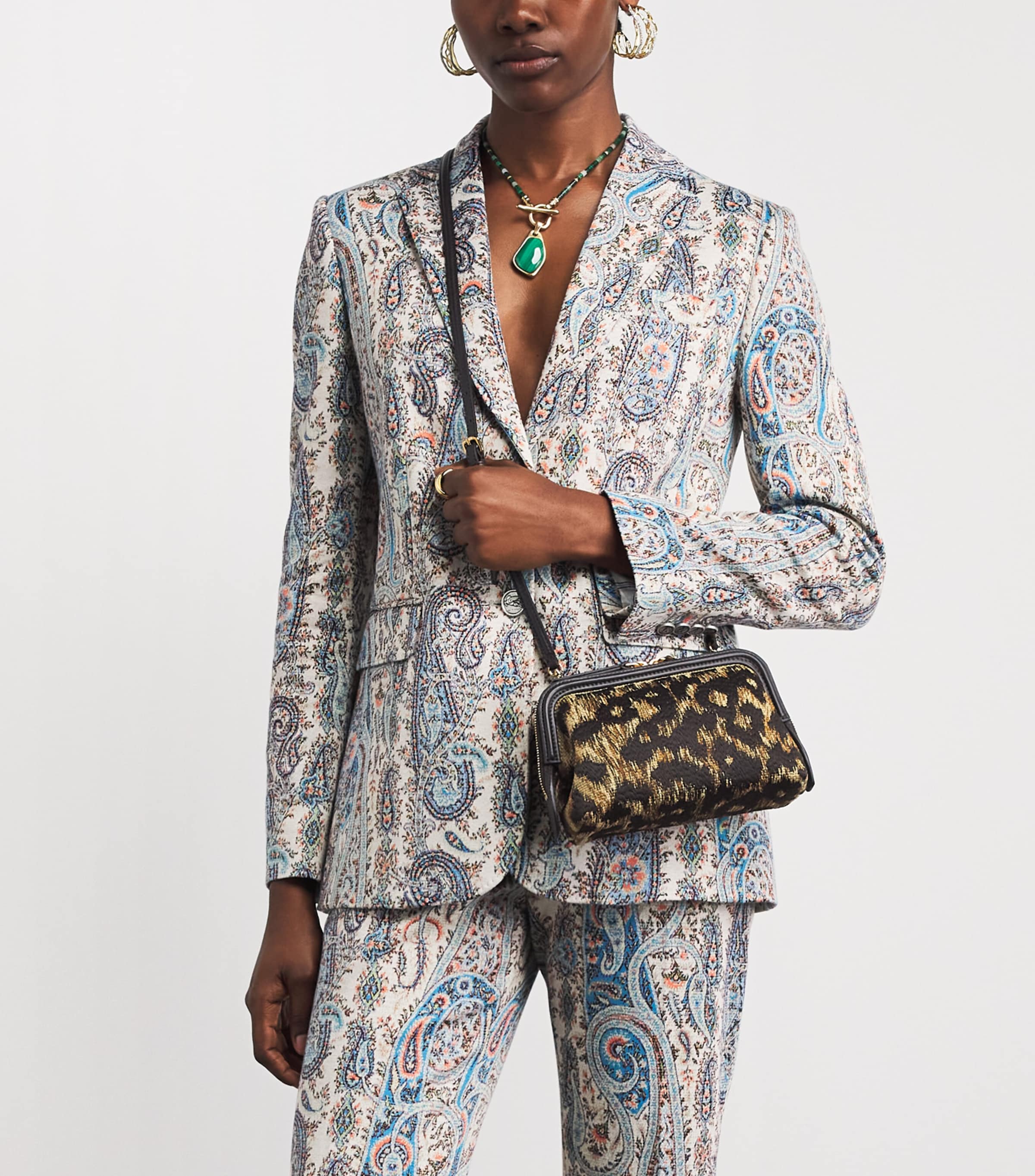 Etro Raffia Embroidered Doc Cross-Body Bag Image 2