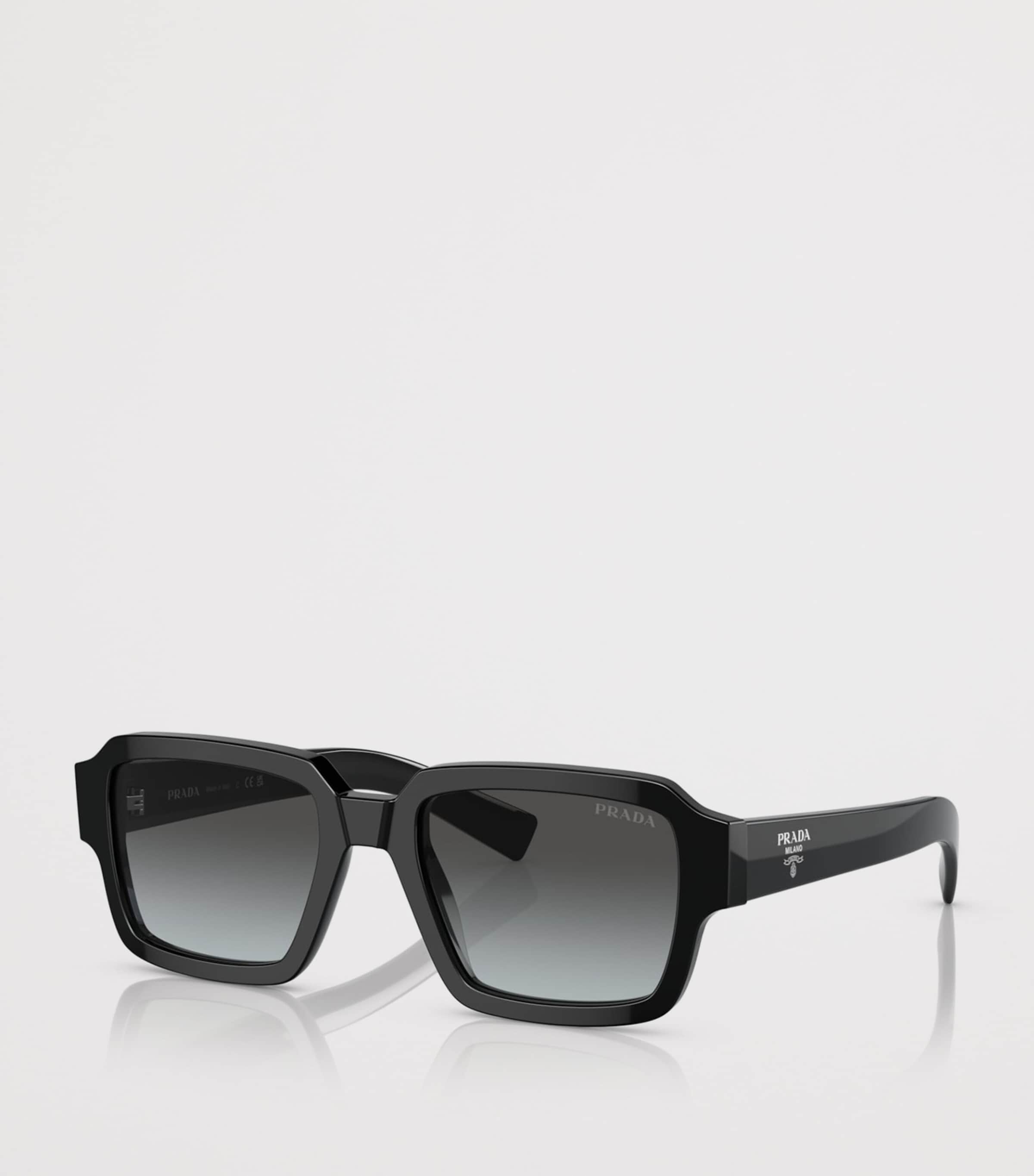 Prada Acetate Square Sunglasses Black Image 2