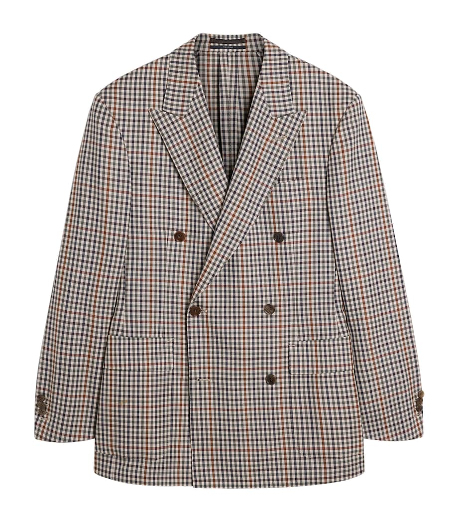 Wool Gingham Blazer 201BROWN Image 1