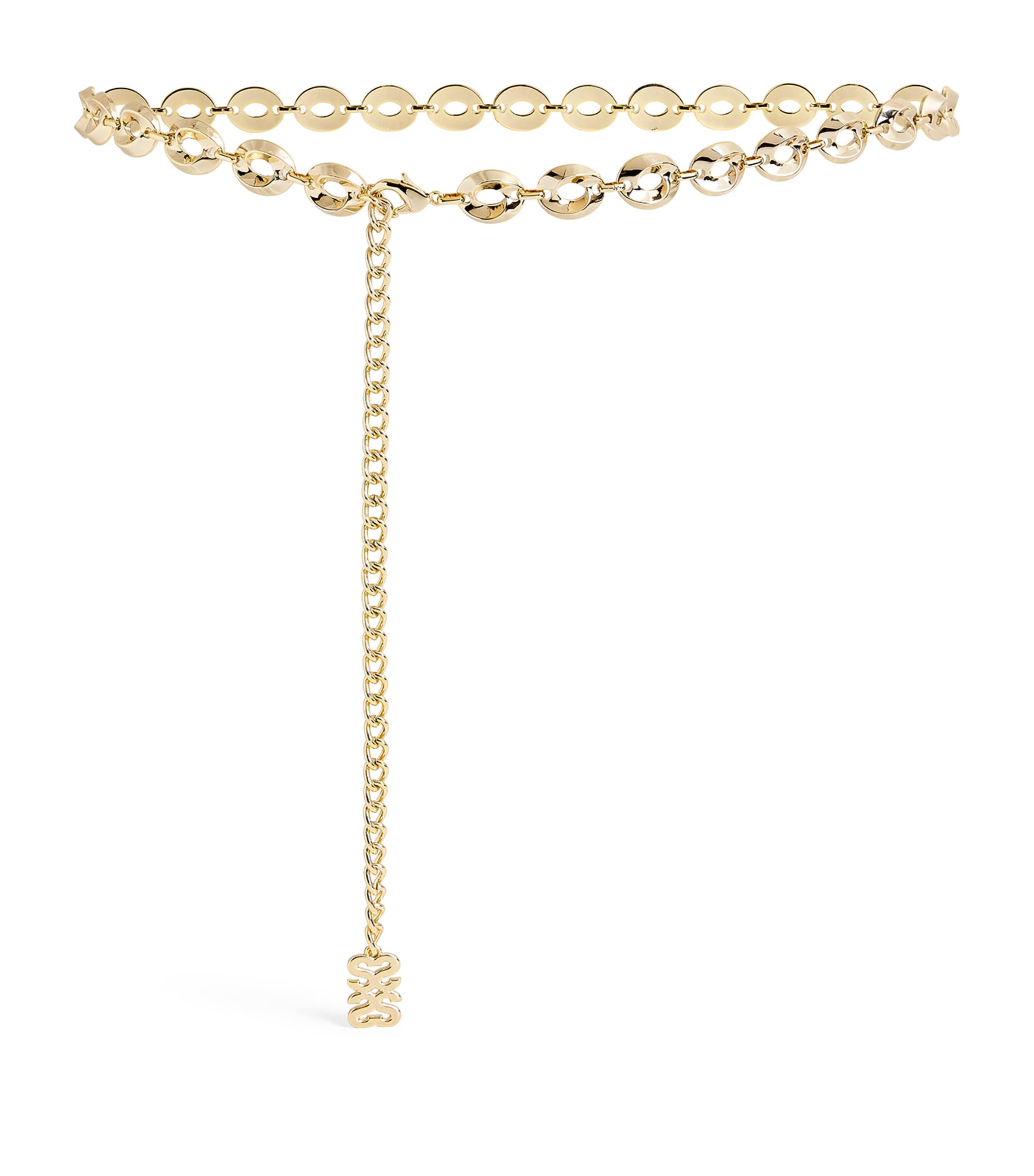 Sandro Monogram Chain Belt In Beige