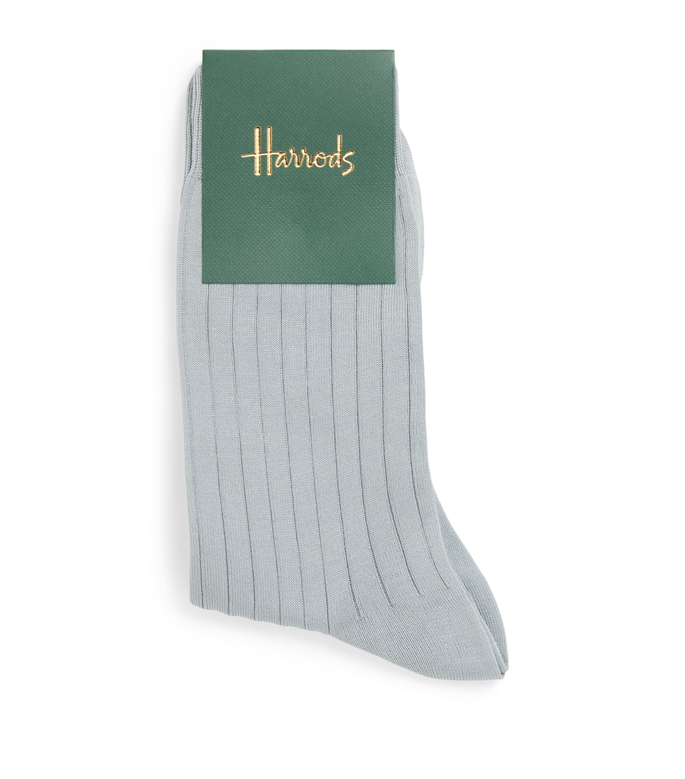 Cotton-Blend Ribbed Socks GREEN Image 1