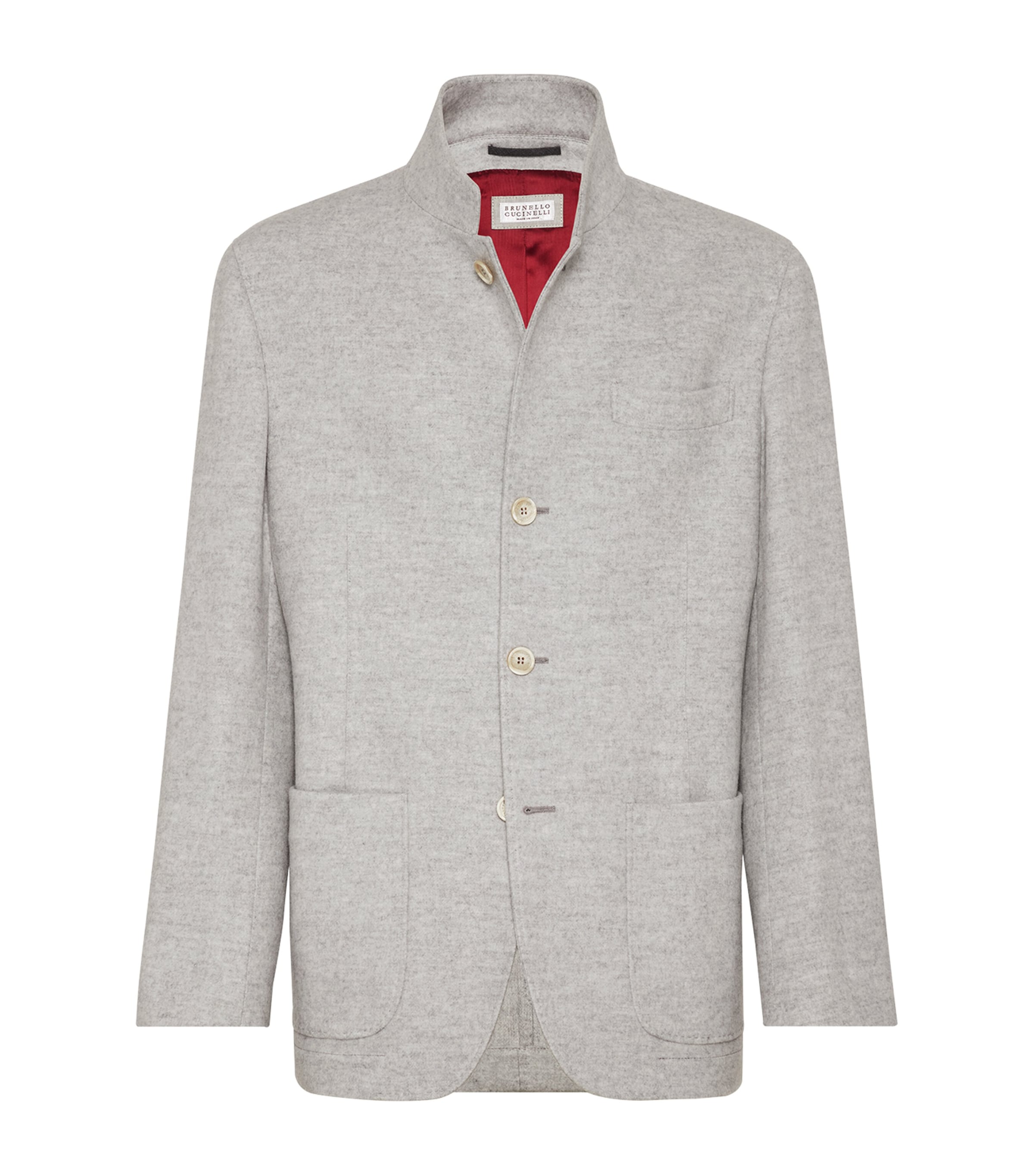 Shop Brunello Cucinelli Cashmere Coat In Grey