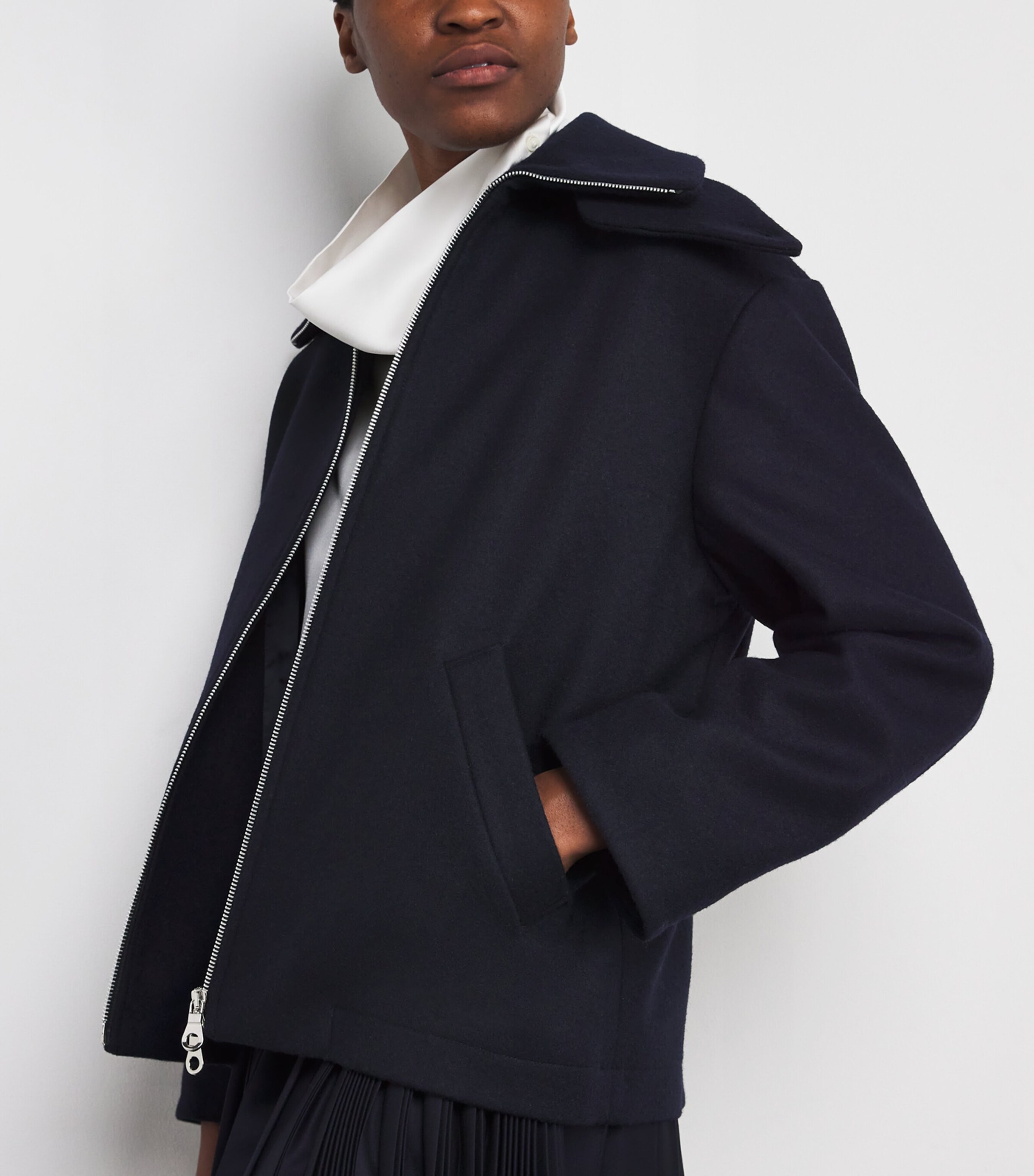 Wool Bomber Jacket NAVY Image 6
