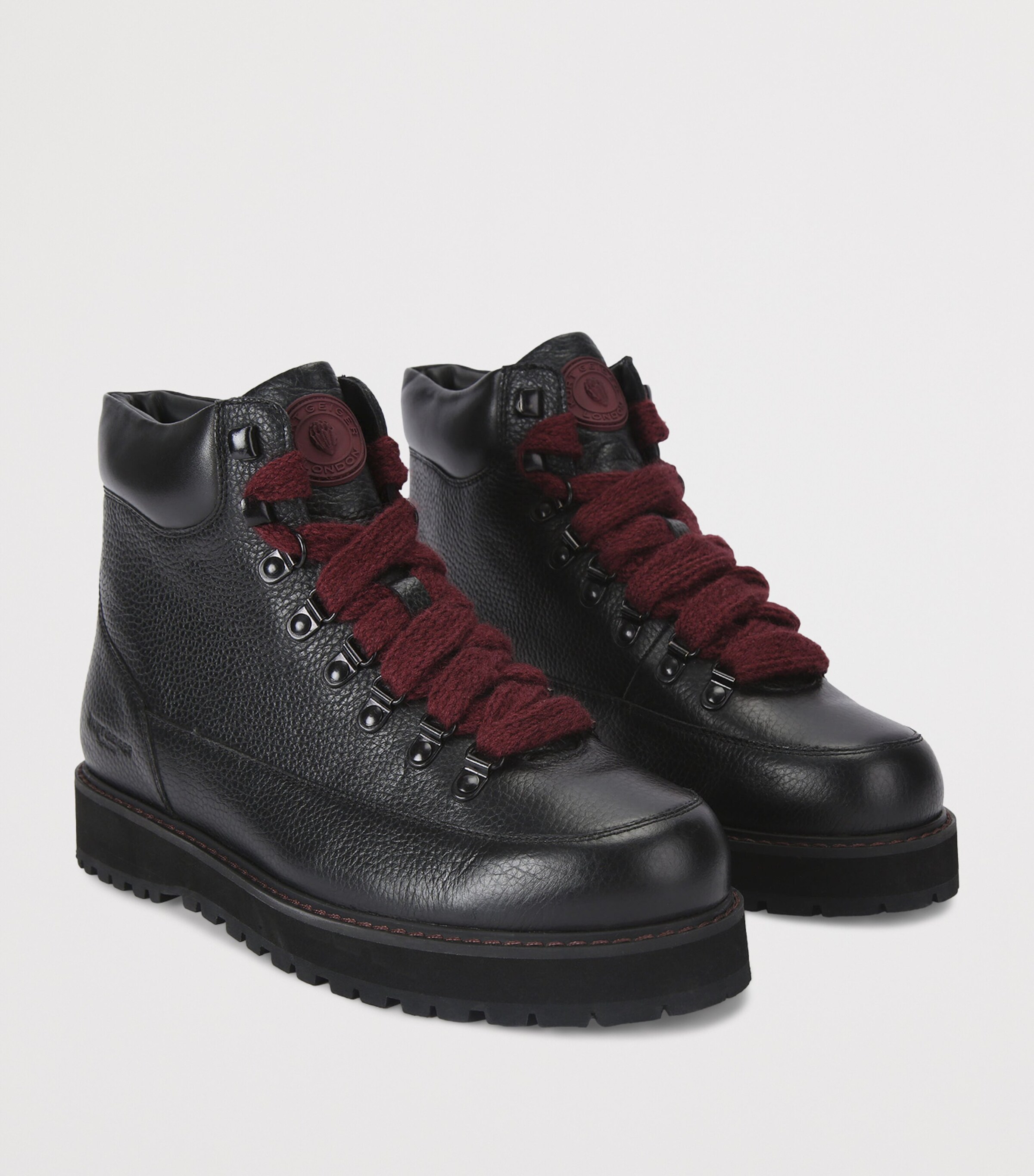 Kurt Geiger London Leather Chiltern Hiker Boots Black Image 3