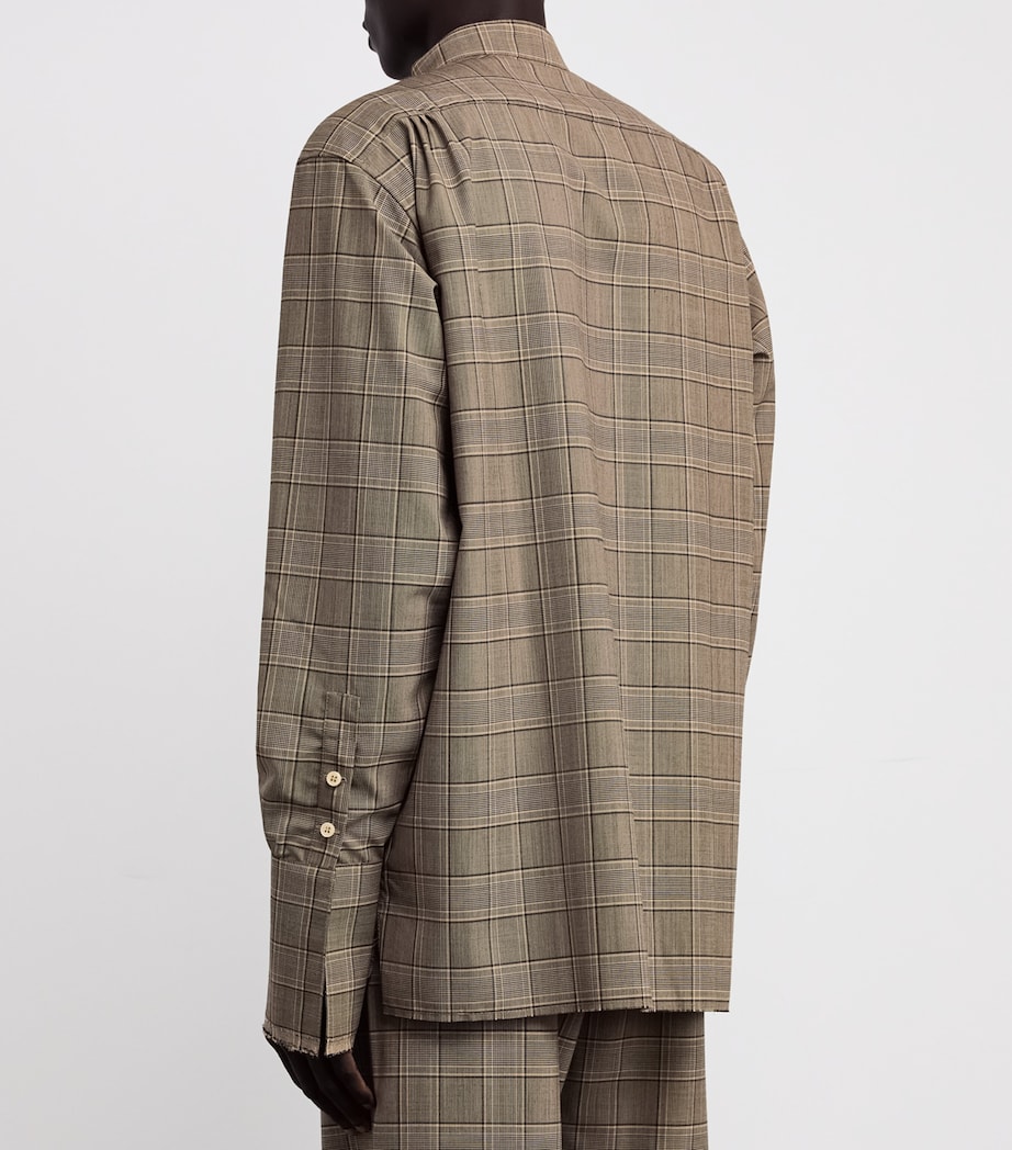 Virgin Wool-Blend Check Shirt BROWN CHECK Image 4