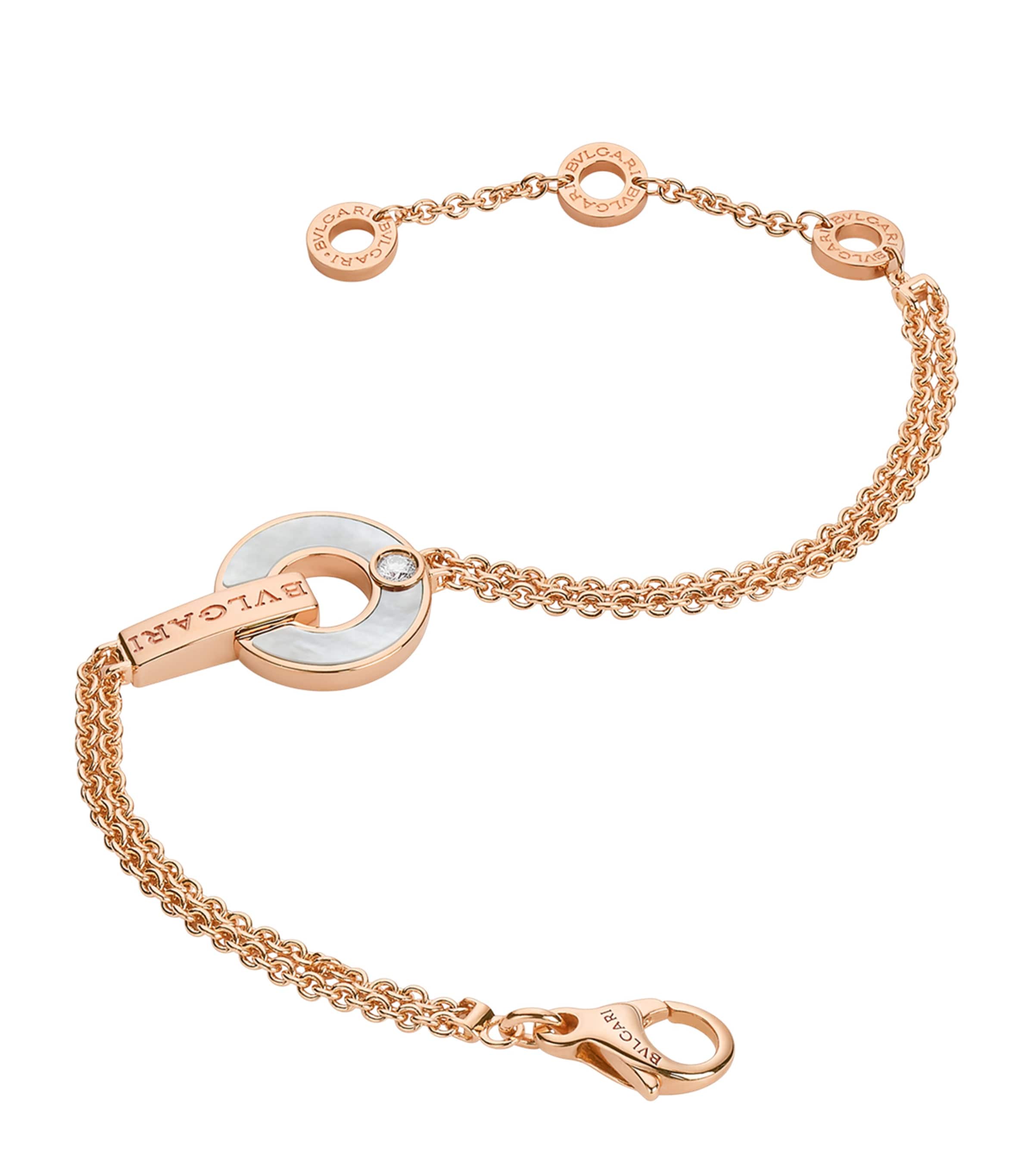 Rose Gold, Diamond and Mother-of-Pearl BVLGARI BVLGARI Openwork Bracelet PINK GOLD Image 2