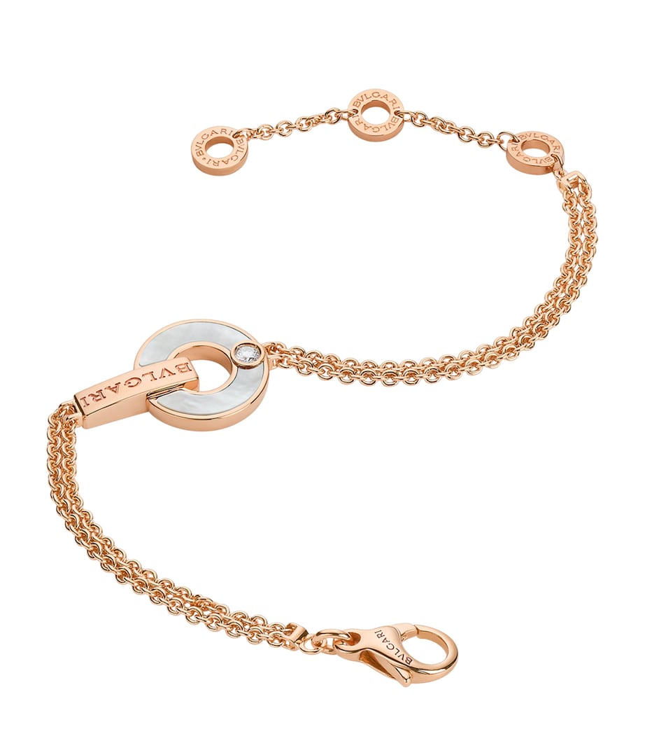 Rose Gold, Diamond and Mother-of-Pearl BVLGARI BVLGARI Openwork Bracelet PINK GOLD Image 2