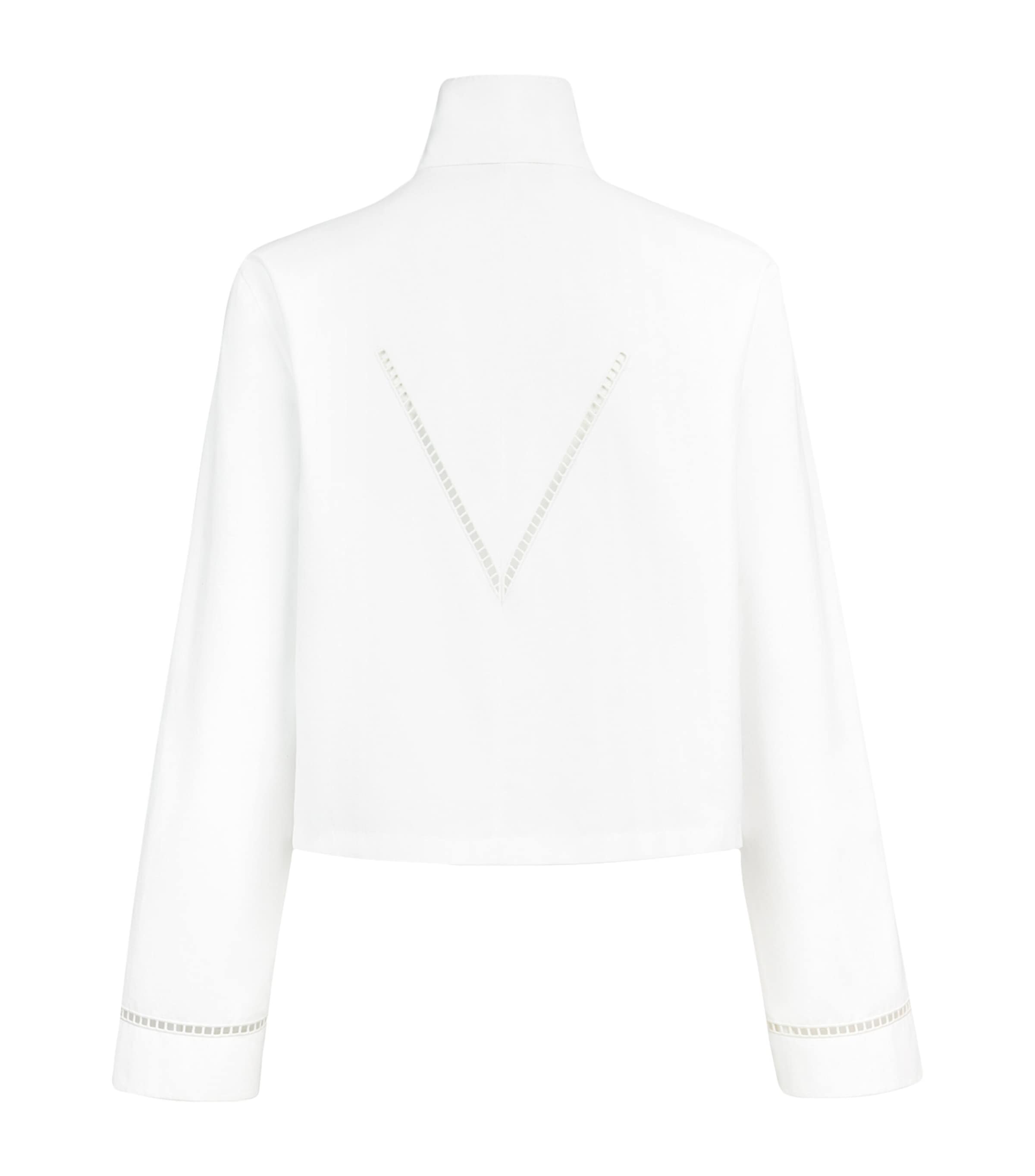 Alaïa Womens Cotton Funnel-Neck Shirt White Image 2