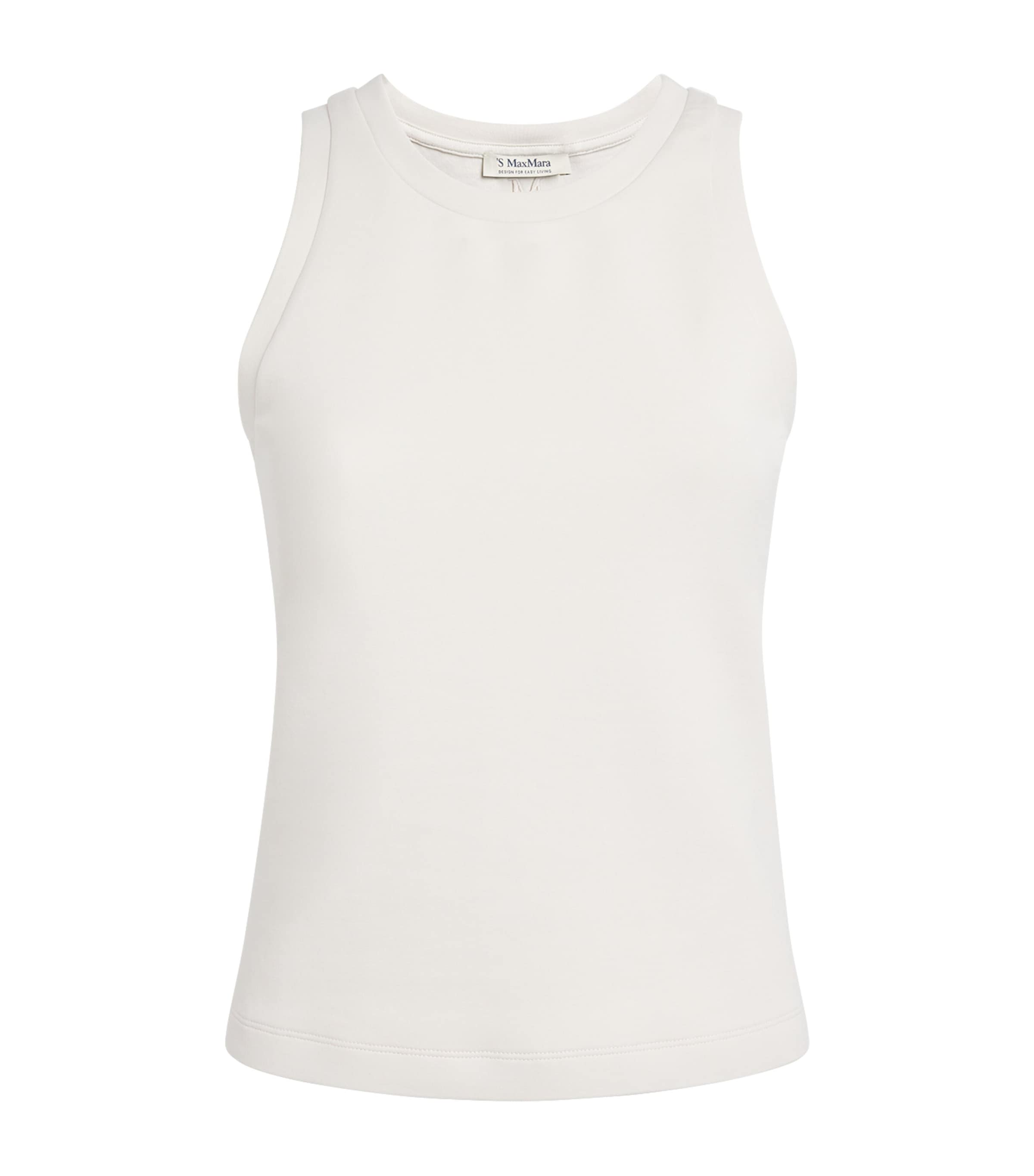 Max Mara Cotton-blend Tank Top In Beige