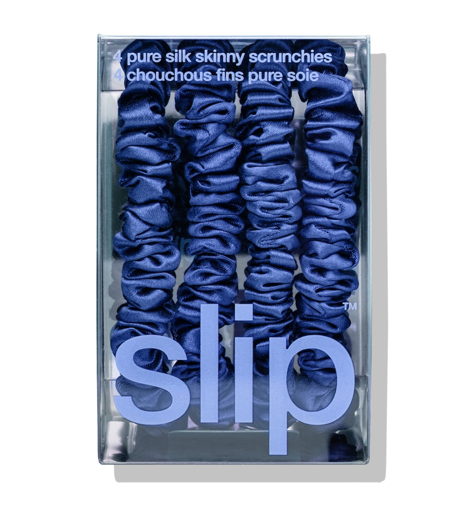 Slip Pure Silk Skinny Scrunchies (Set of 4) Royal Blue Image 3