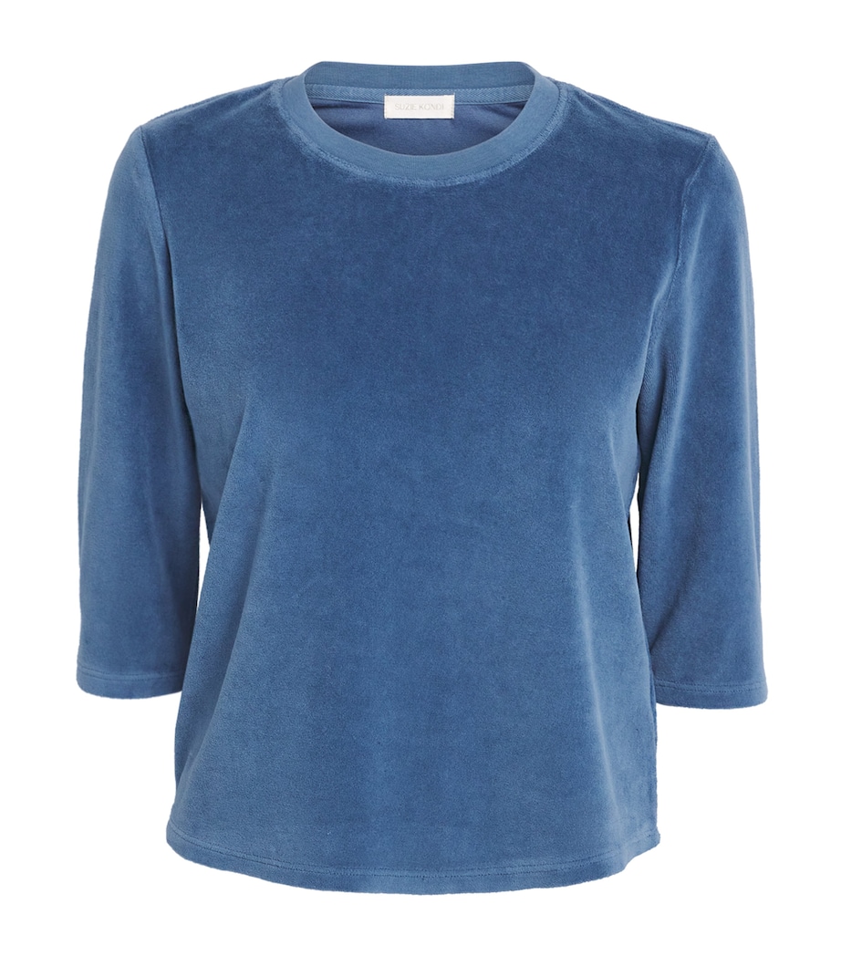 Suzie Kondi Womens Cotton-Blend Corfu T-Shirt Provence Blue Image 1