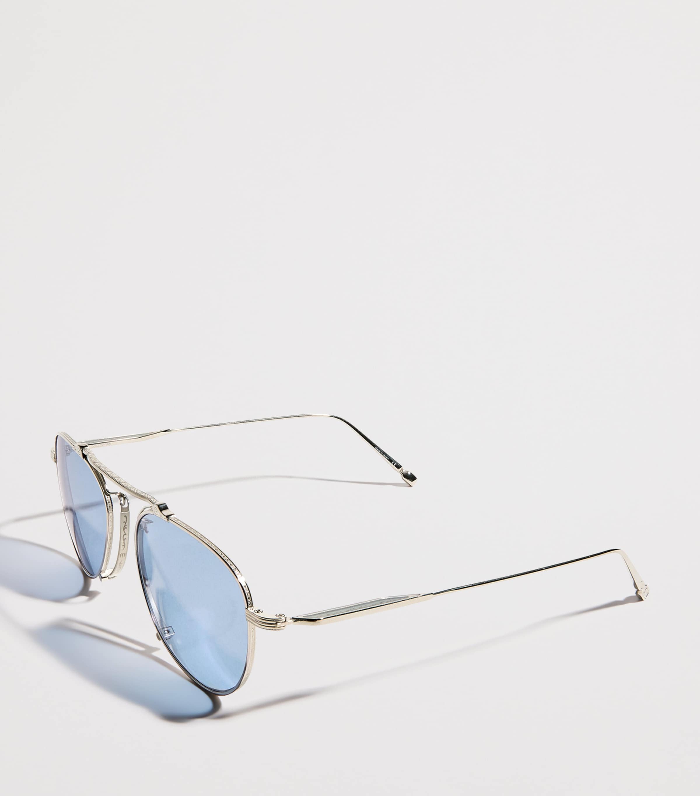 Matsuda M3130 Aviator Sunglasses Pldm Wht Coblt Blu Image 2