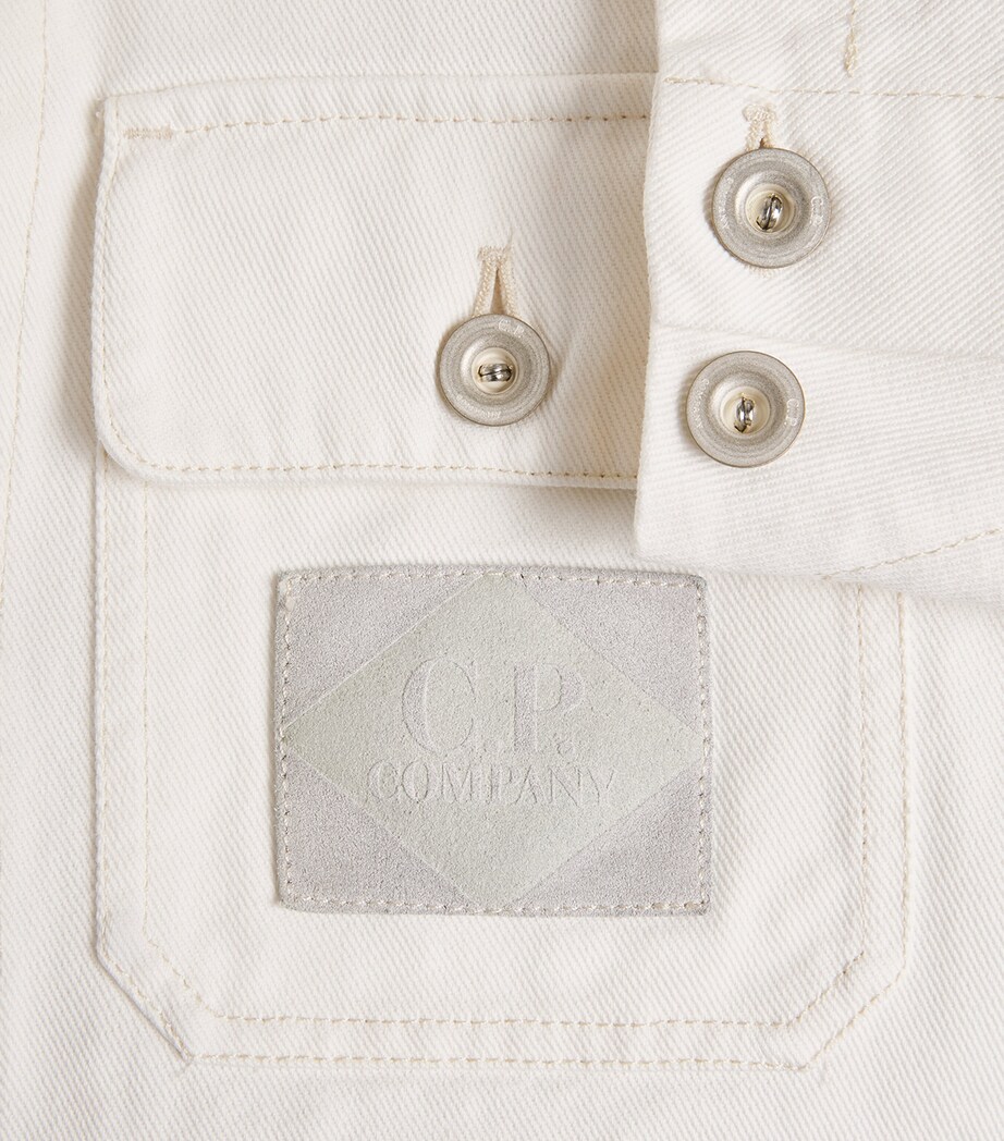 C.P. Company Mens Pocket-Detail Denim Jacket Gauze White Image 6