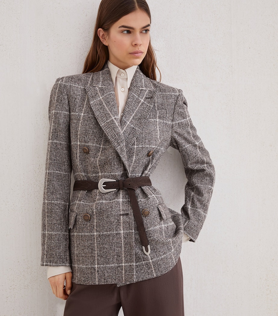 Check Double-Breasted Blazer C011 Image 5