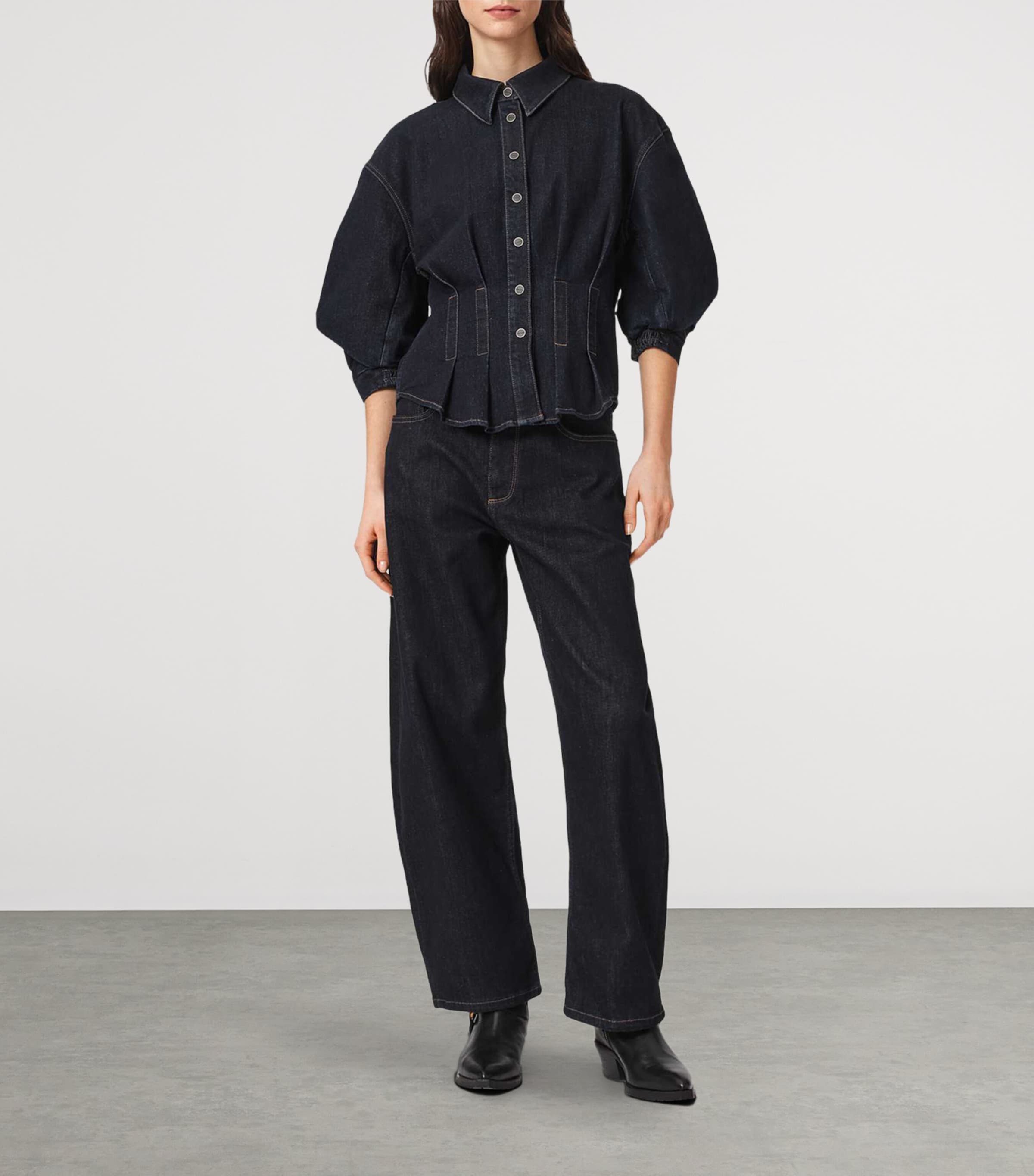 AllSaints Denim Puff-Sleeve Nancy Shirt — photo 2