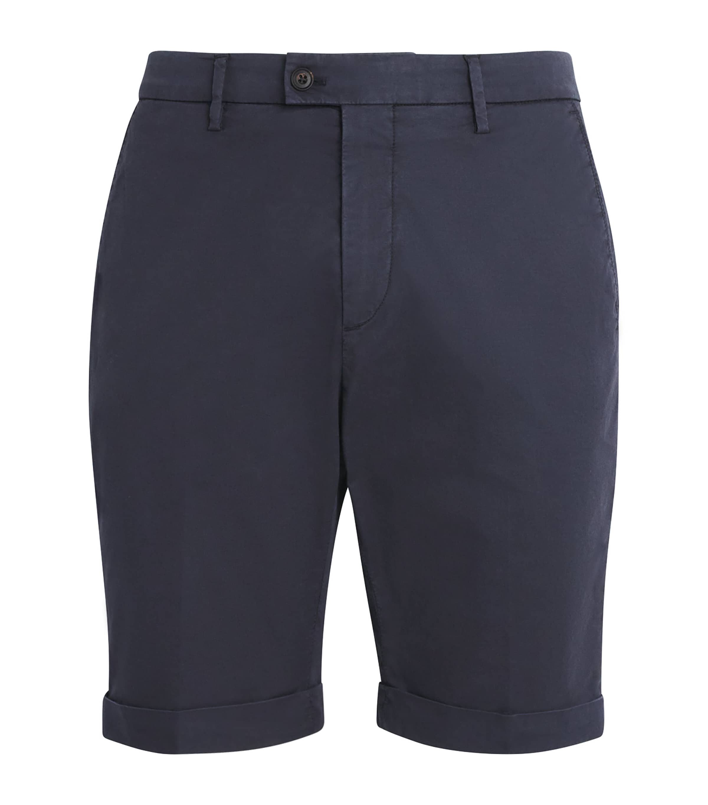 Corneliani Mens Bermuda Chino Shorts Navy Blue Image 1