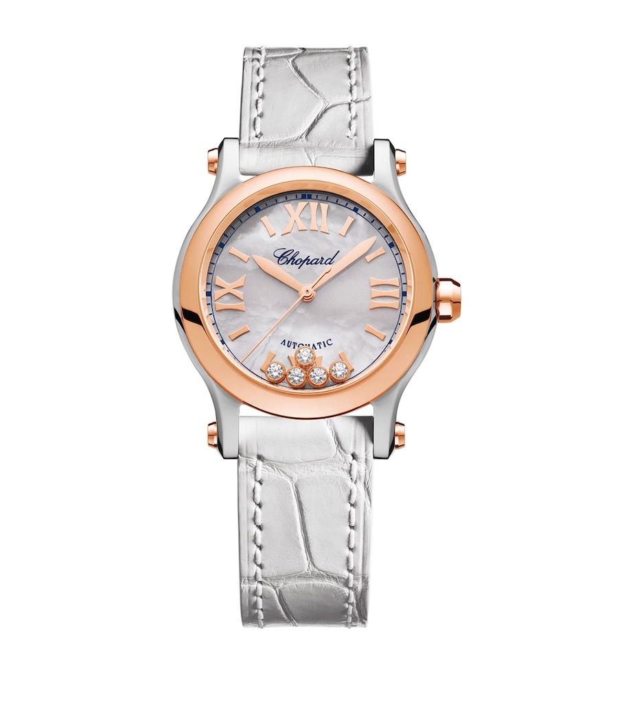 Rose Gold, Stainless Steel and Diamond Happy Sport Watch 30mm ROSE GOLD/STAINLESS Image 1