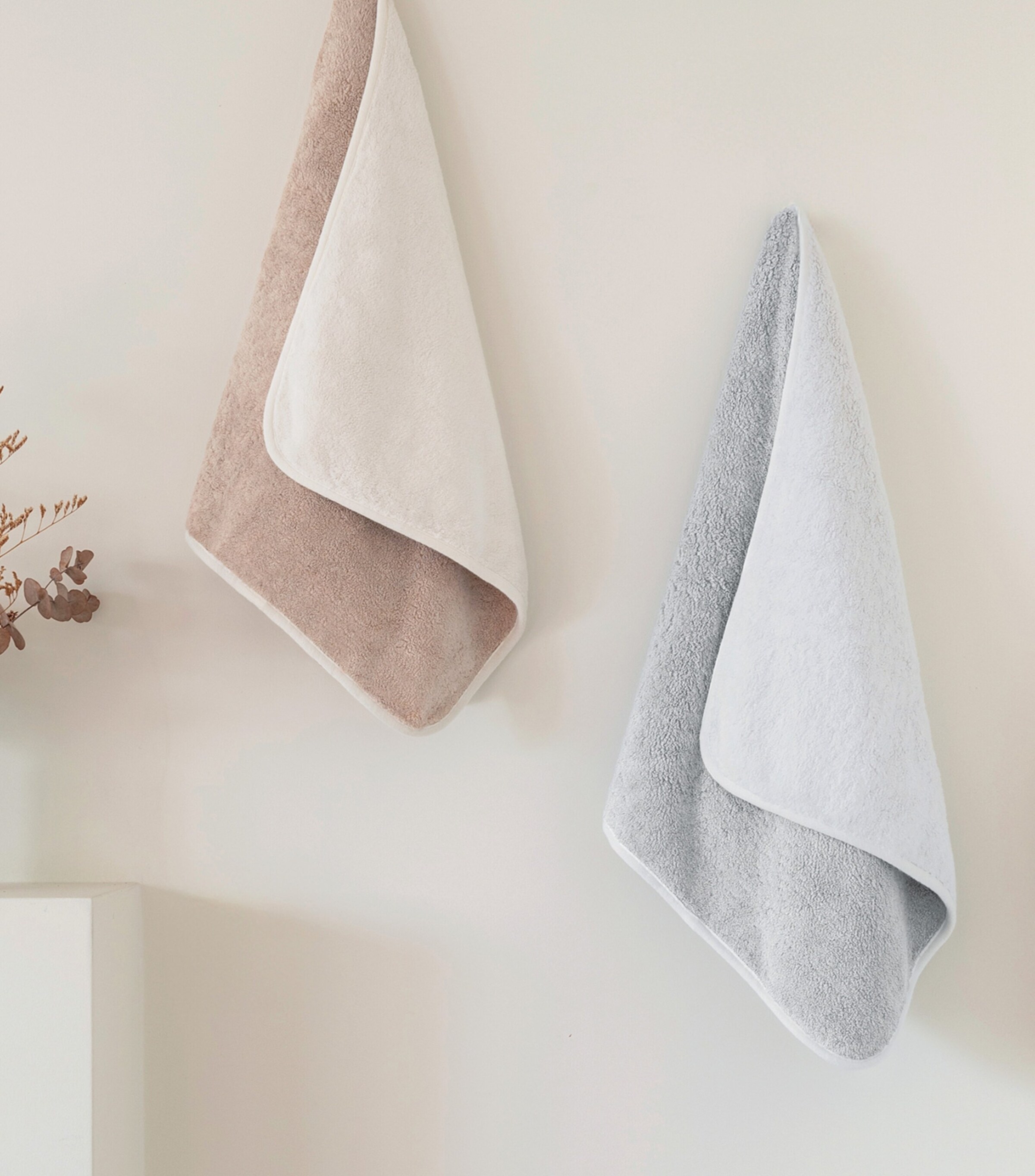 Egyptian Cotton Bicolore Bath Sheet (95cm x 150cm) WHITE/CLOUD Image 5