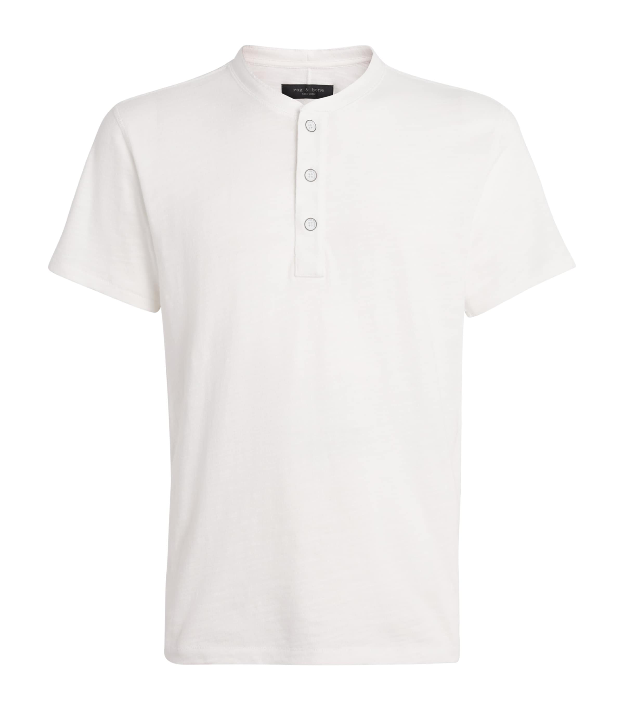 Rag & Bone Mens Cotton Henley Top White Image 1