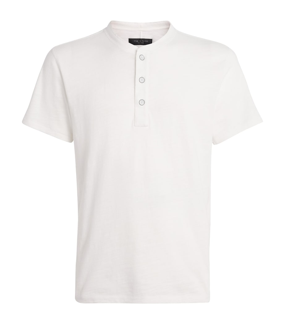 Rag & Bone Mens Cotton Henley Top White Image 1