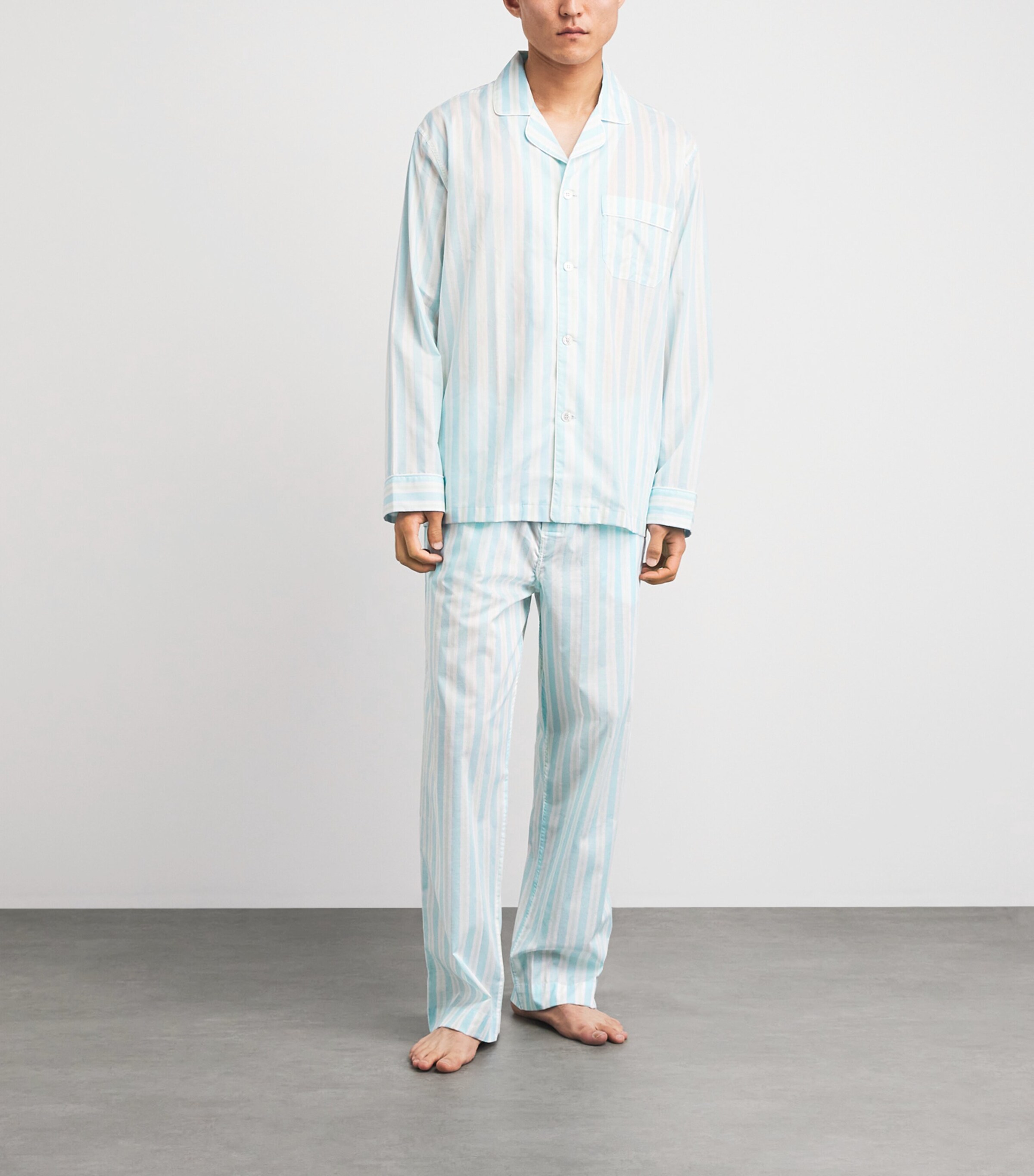 Derek Rose Mens Cotton Amalfi Pyjama Set Blu Image 2