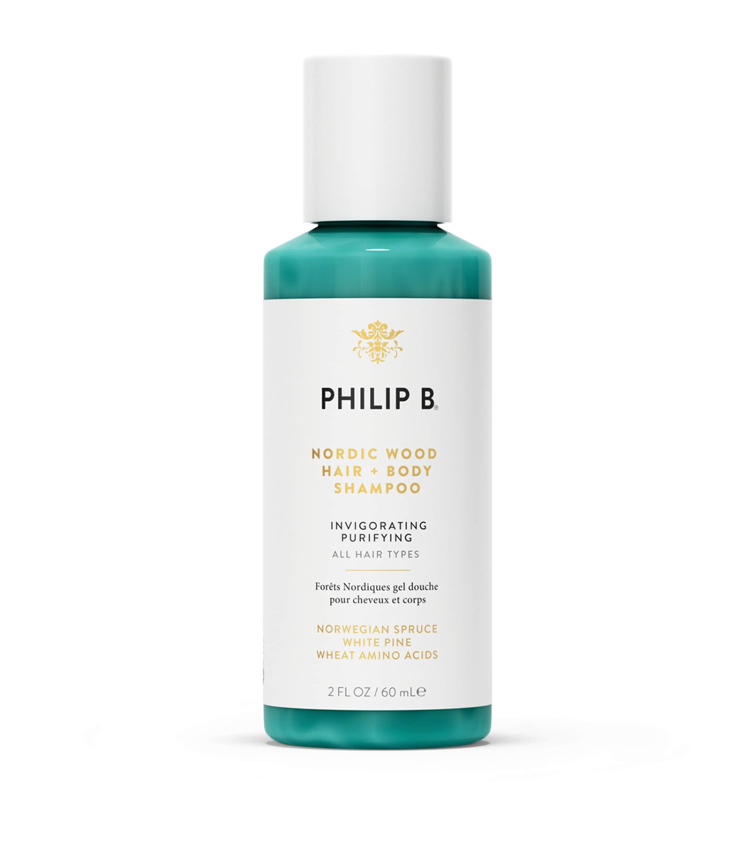 Philip B Nordic Wood Hair and Body Shampoo (60ml) Image 1