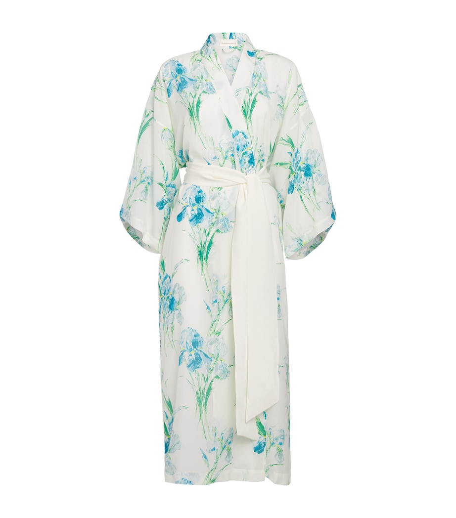 Silk Floral Amaya Samphire Robe SAMPHIRE Image 1