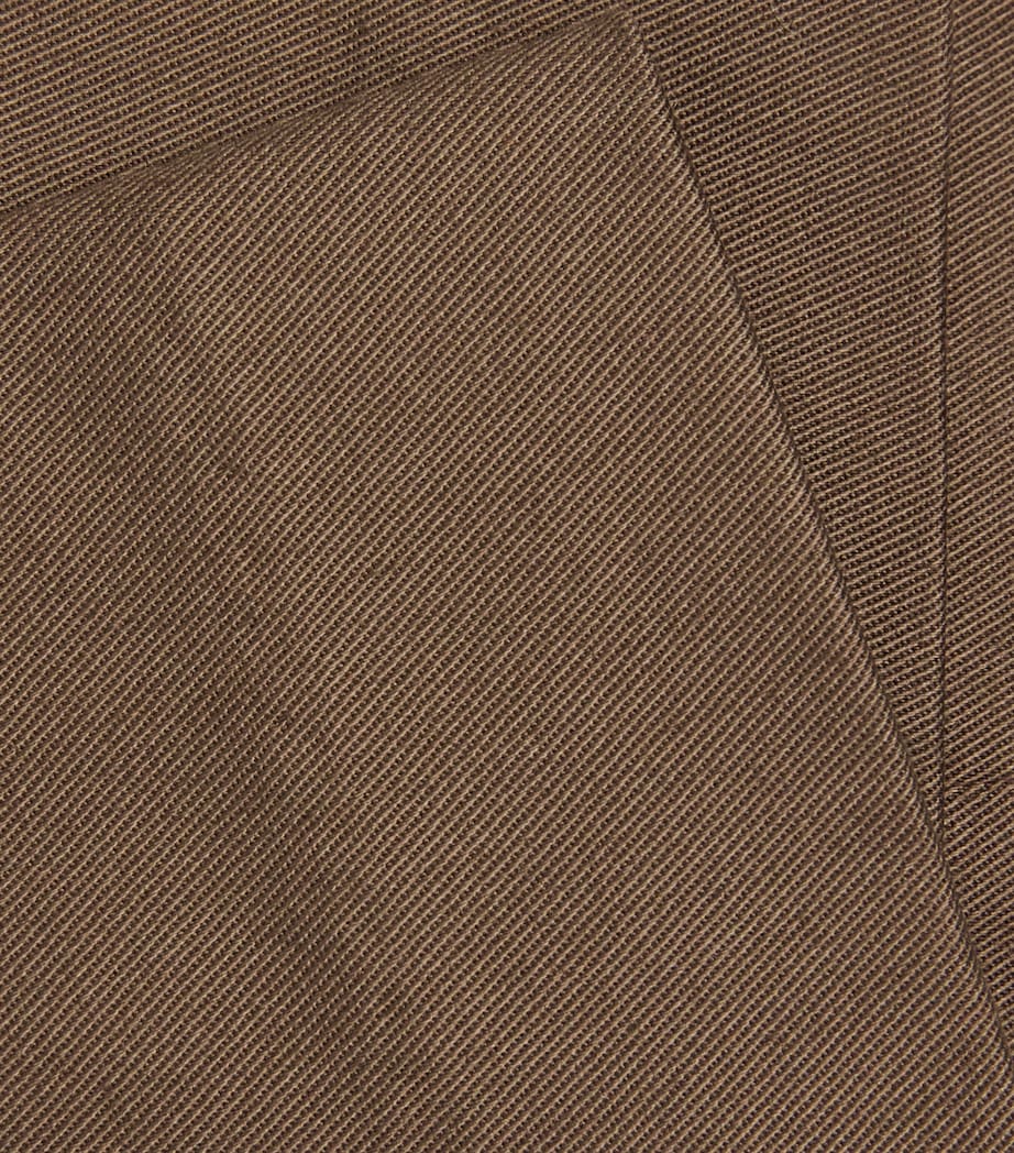 Cotton Pleated Wide-Leg Chinos KHAKI Image 5