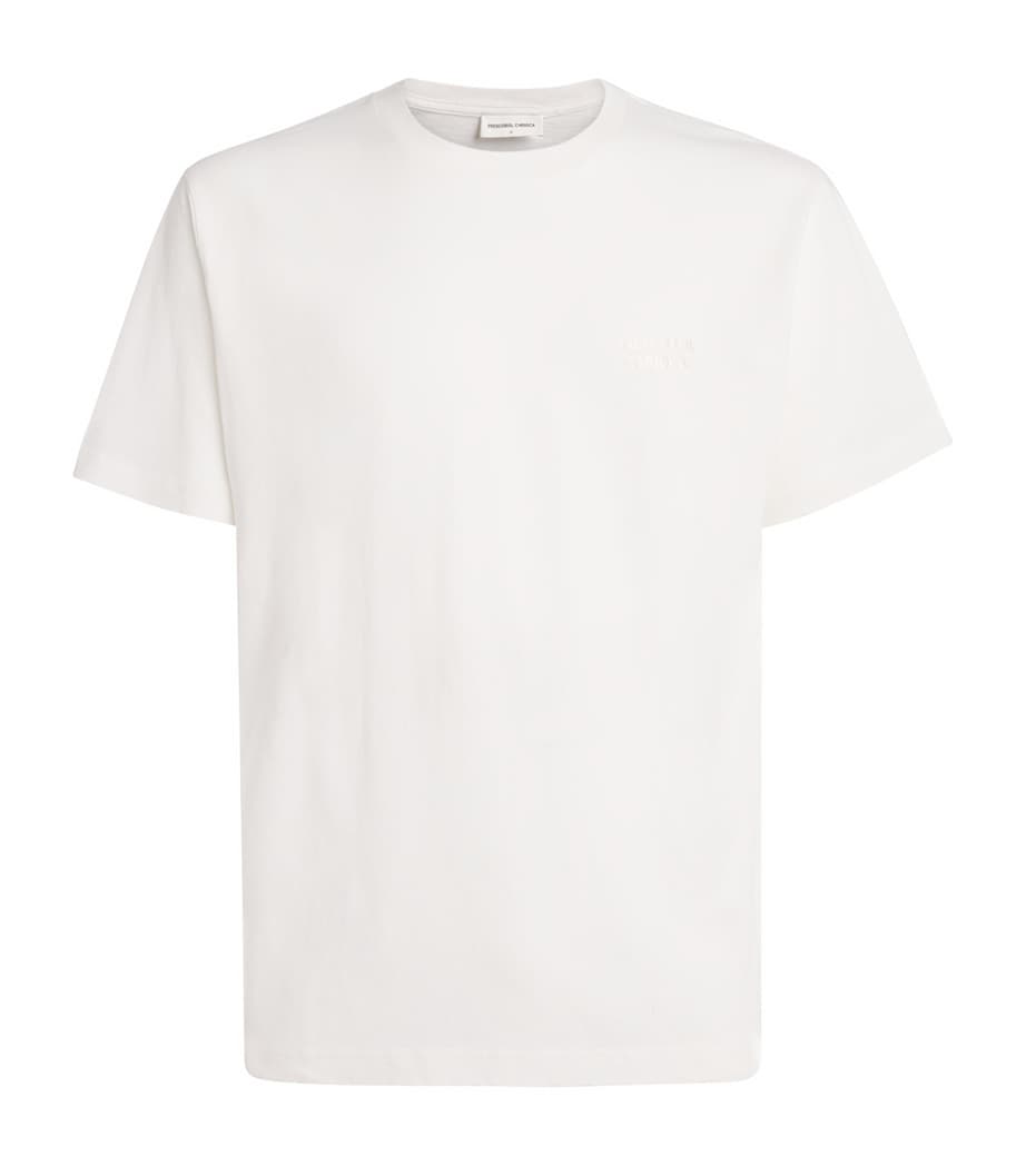Frescobol Carioca Mens Cotton-Linen Dinis T-Shirt Cream Image 1
