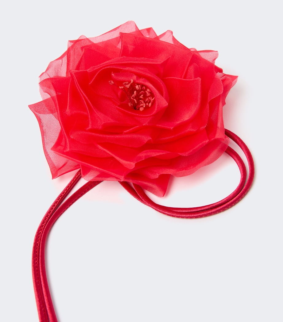 Max Mara Silk Flower Hair Clip Red Image 3