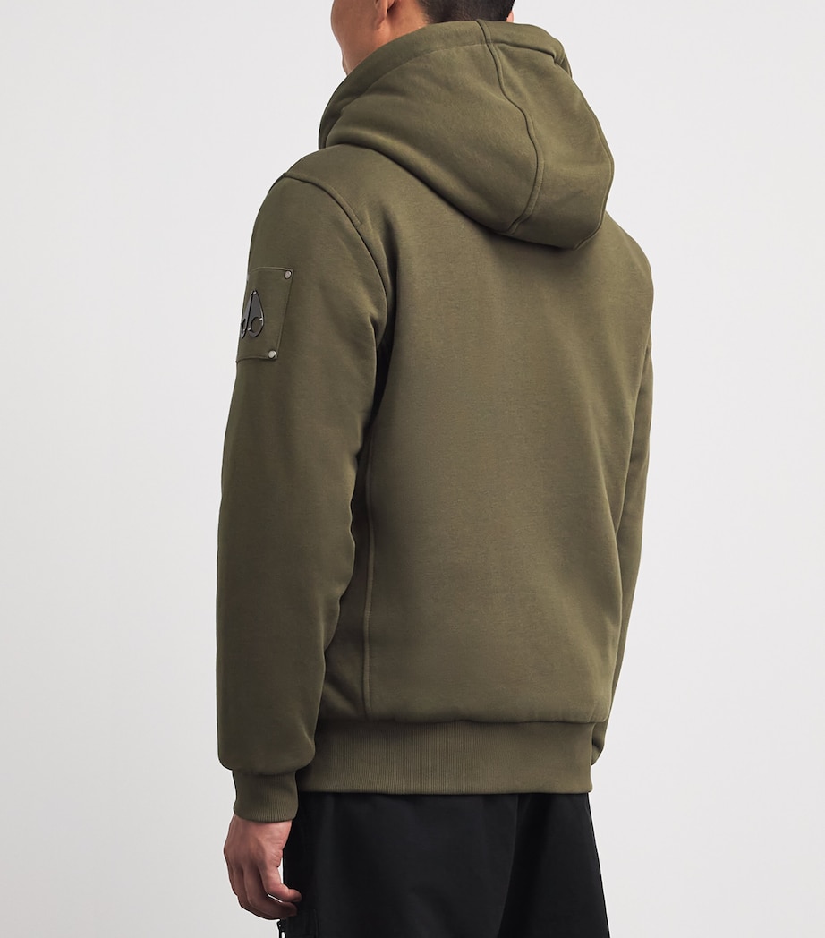 Moose Knuckles Mens Padded Bunny Zip-Up Hoodie Combat Image 5