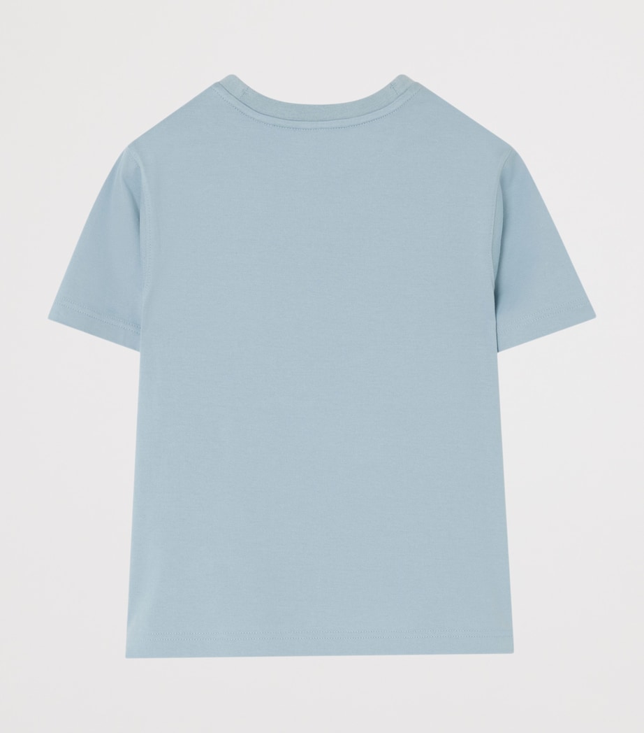 Burberry Kids Cotton EKD Stamp T-Shirt (4-12 Years) Misty Blue Image 2