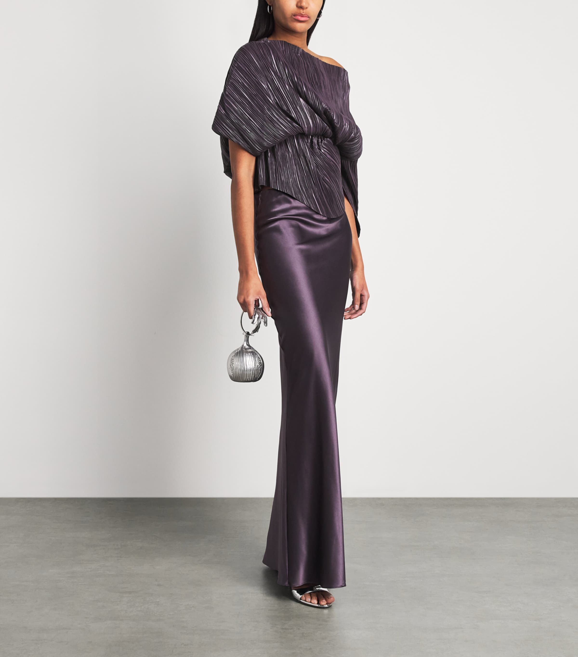 Draped オフショルダー プルオーバー Cult Gaia Purple Pleated Draped Top | Harrods US