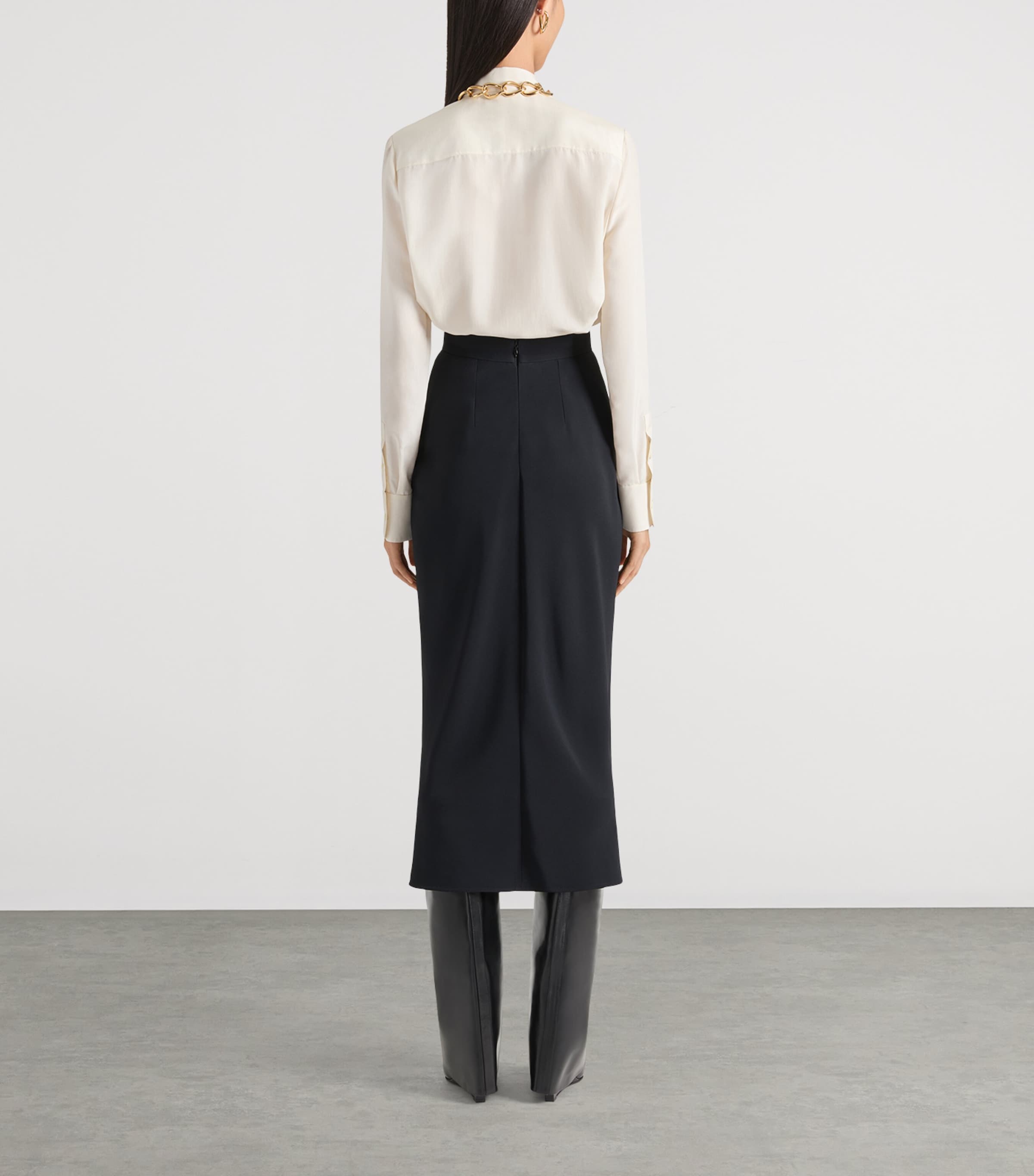 Silk Pussybow Blouse ECRU Image 3