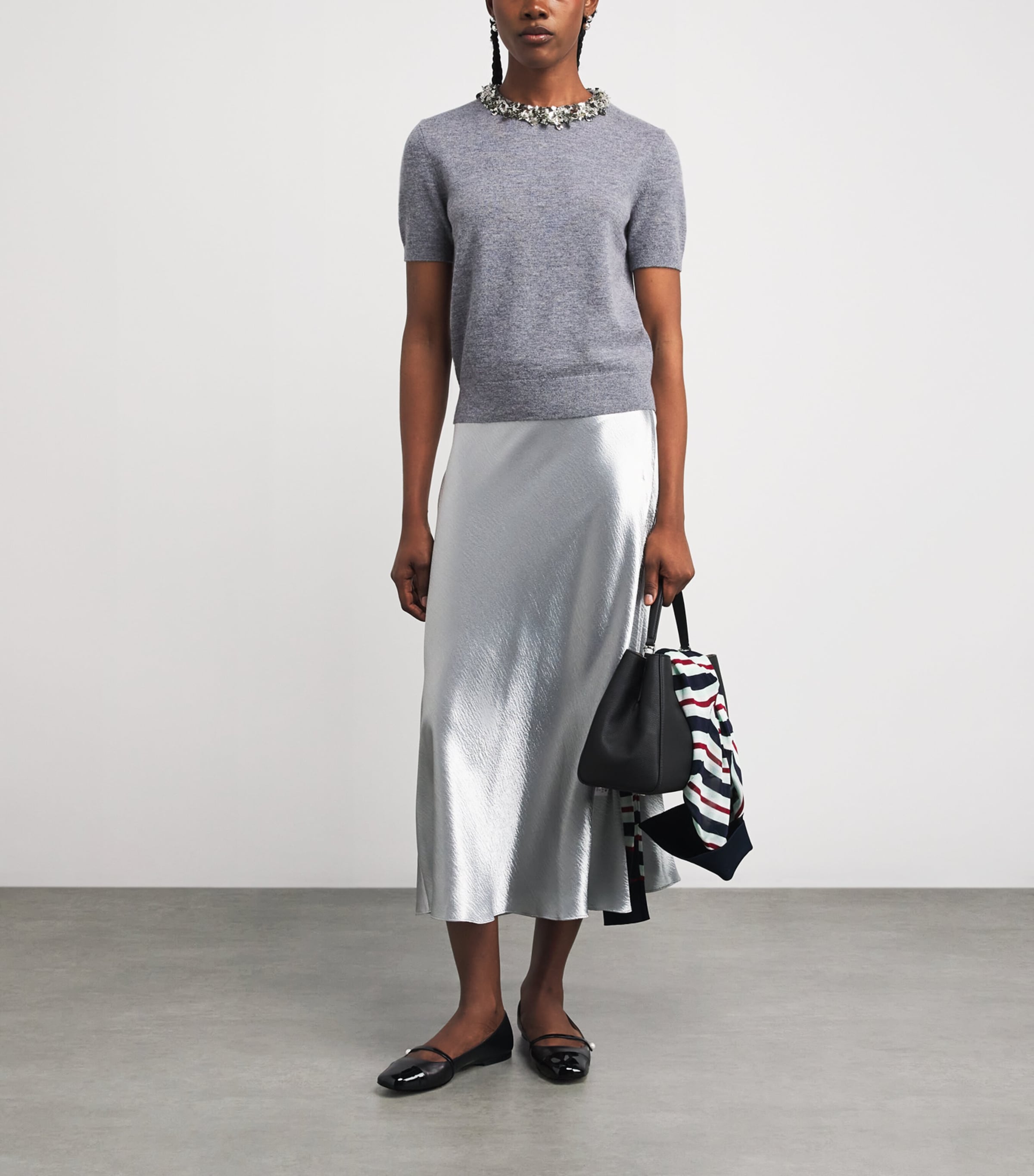 Wool-Cashmere Embellished Sweater 023 GRAY MELANGE Image 2