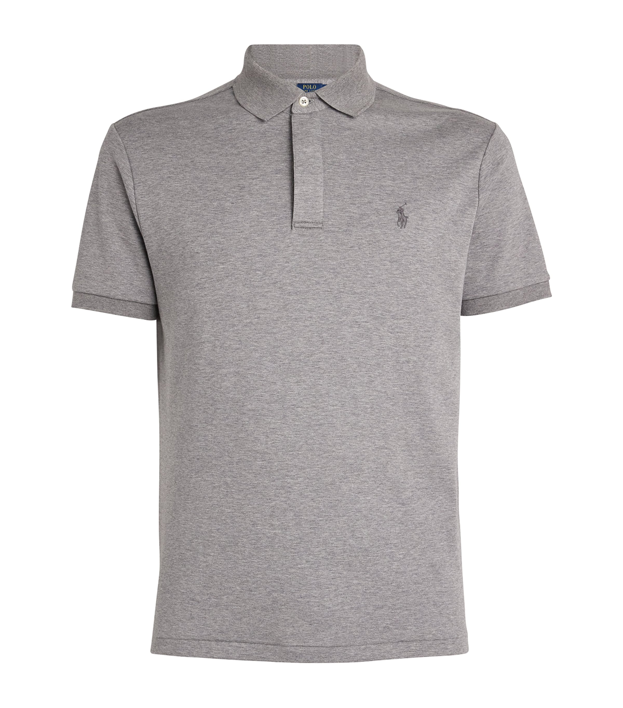 Polo Ralph Lauren Covered-placket Polo Shirt In Grey